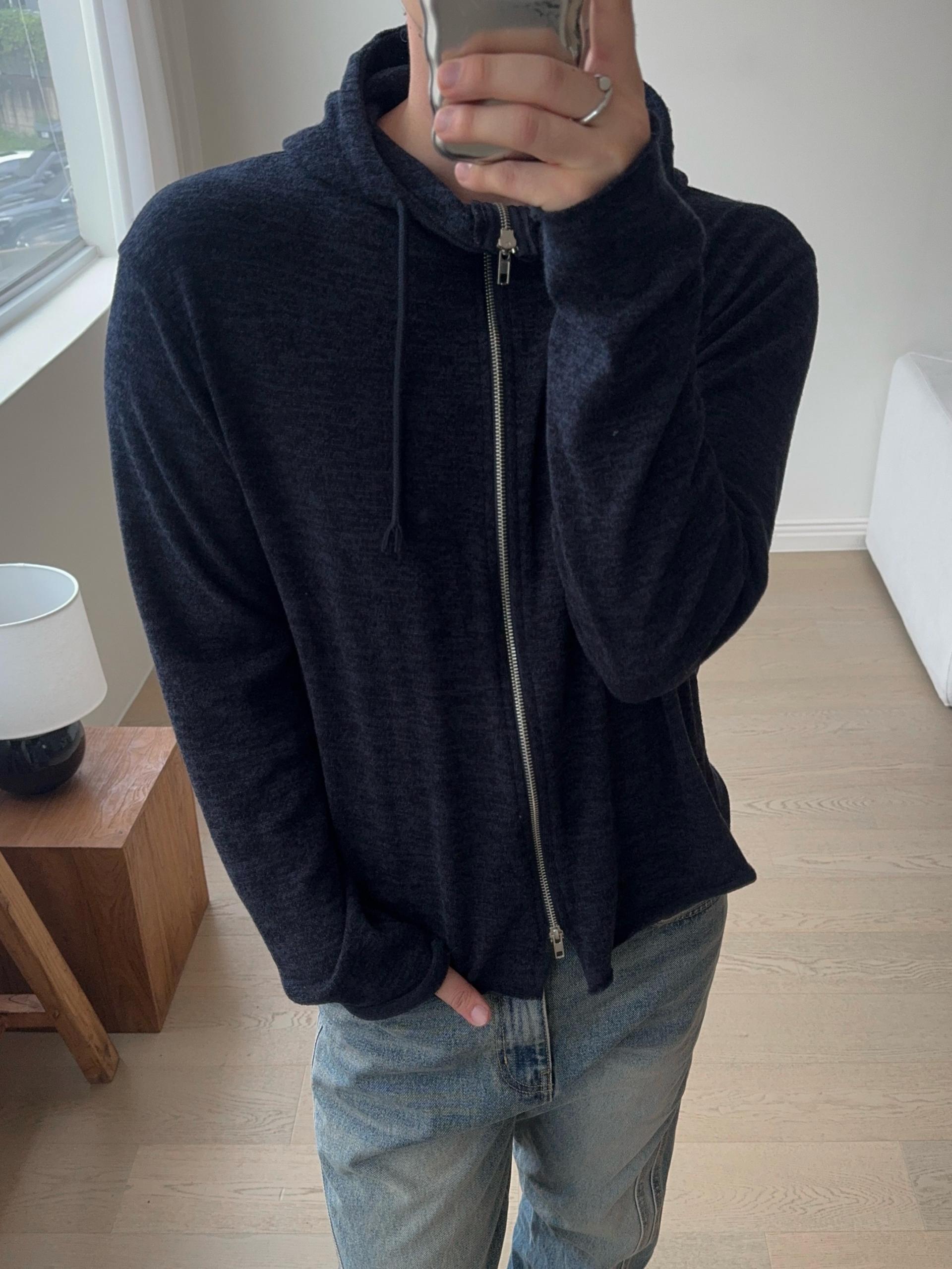 칸토 엣지 크롭 후드 집업 3COL