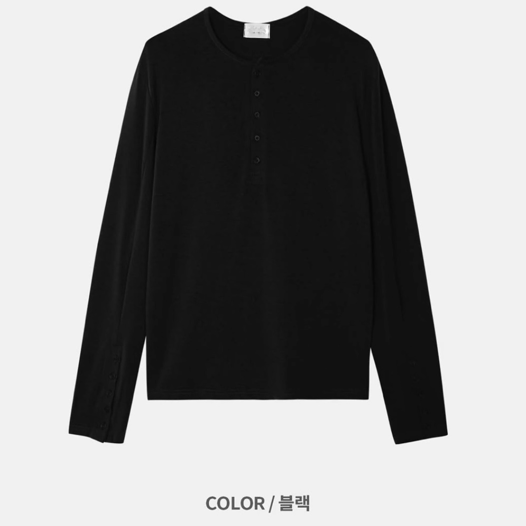 캔드 롱슬리브 헨리넥 티셔츠 3COL