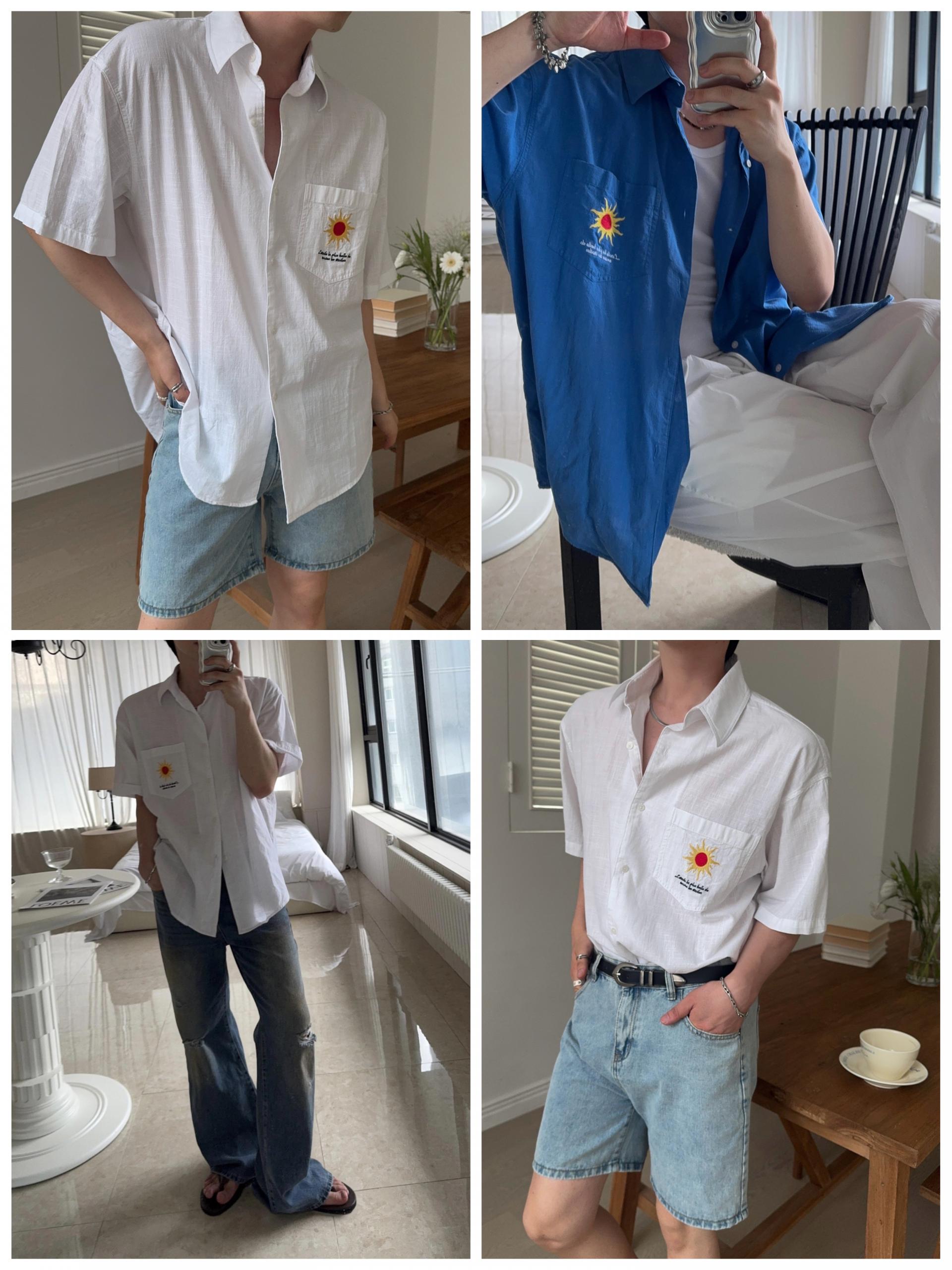 선샤인 블랑 린넨 반팔 셔츠 2COL