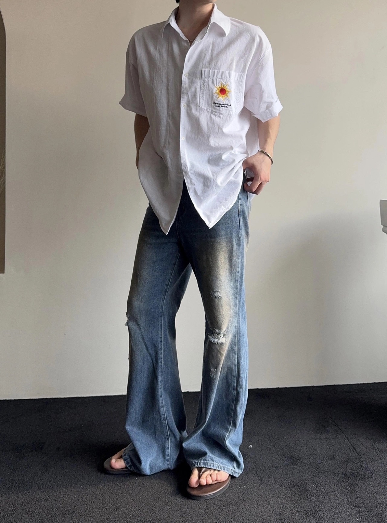 선샤인 블랑 린넨 반팔 셔츠 2COL