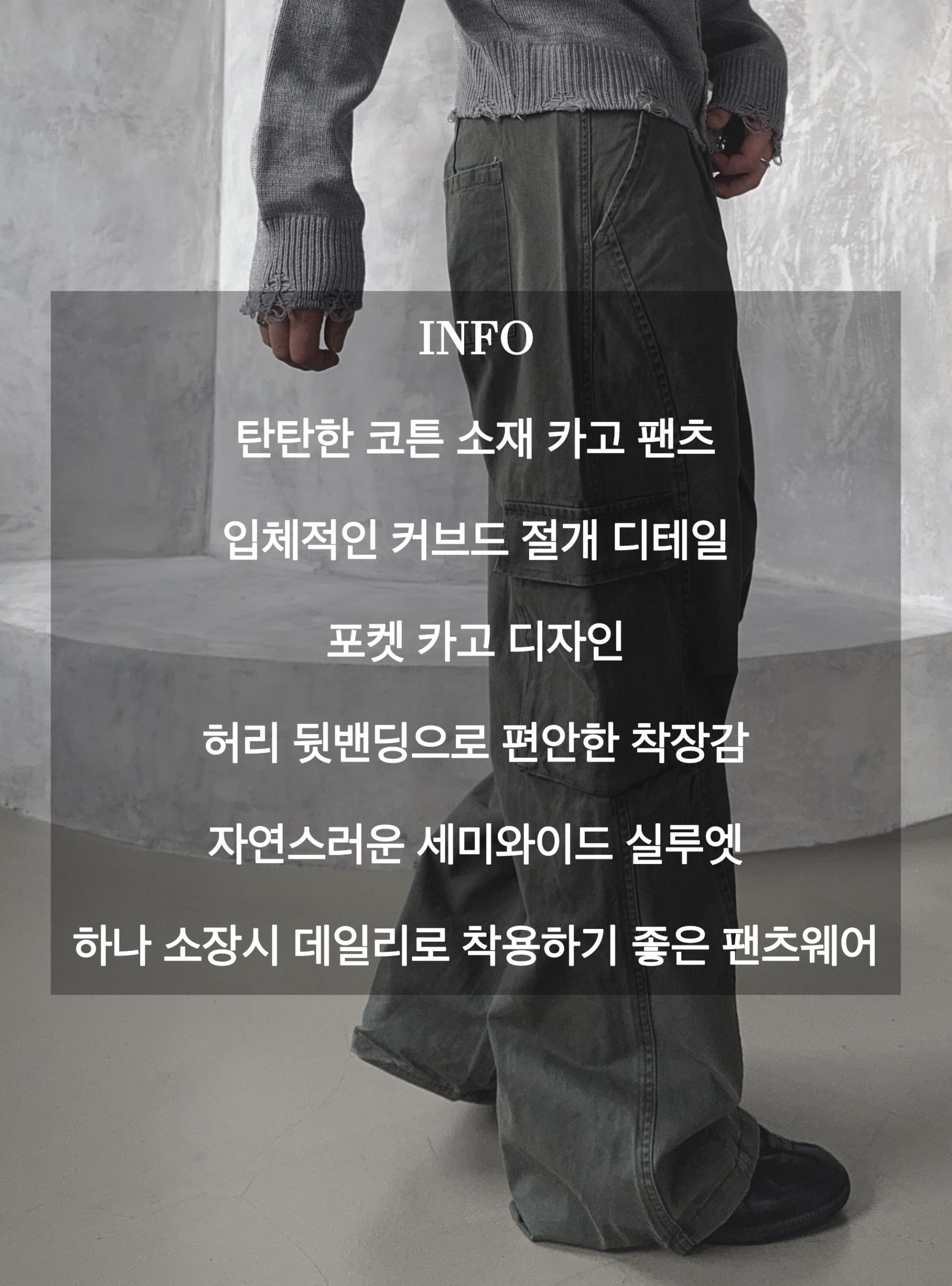 디아고 절개 포켓 카고 팬츠 2COL