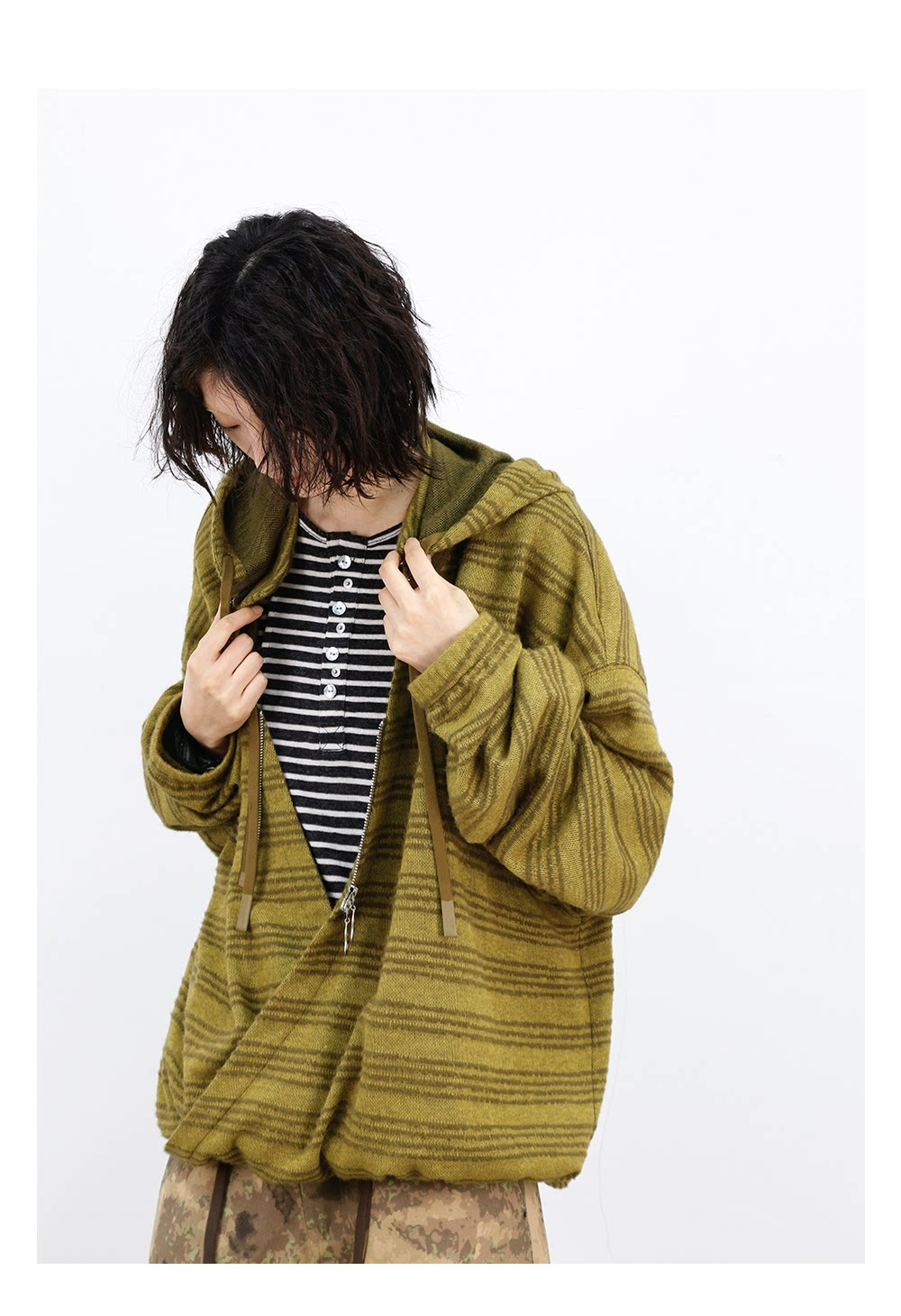 Cashmere Yarn Yellow Jacquard Knit Sweater