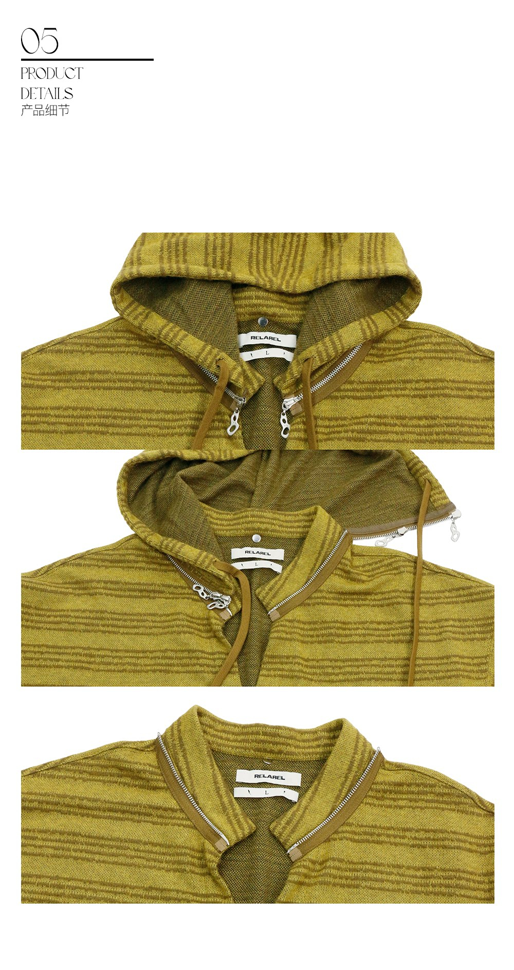 Cashmere Yarn Yellow Jacquard Knit Sweater