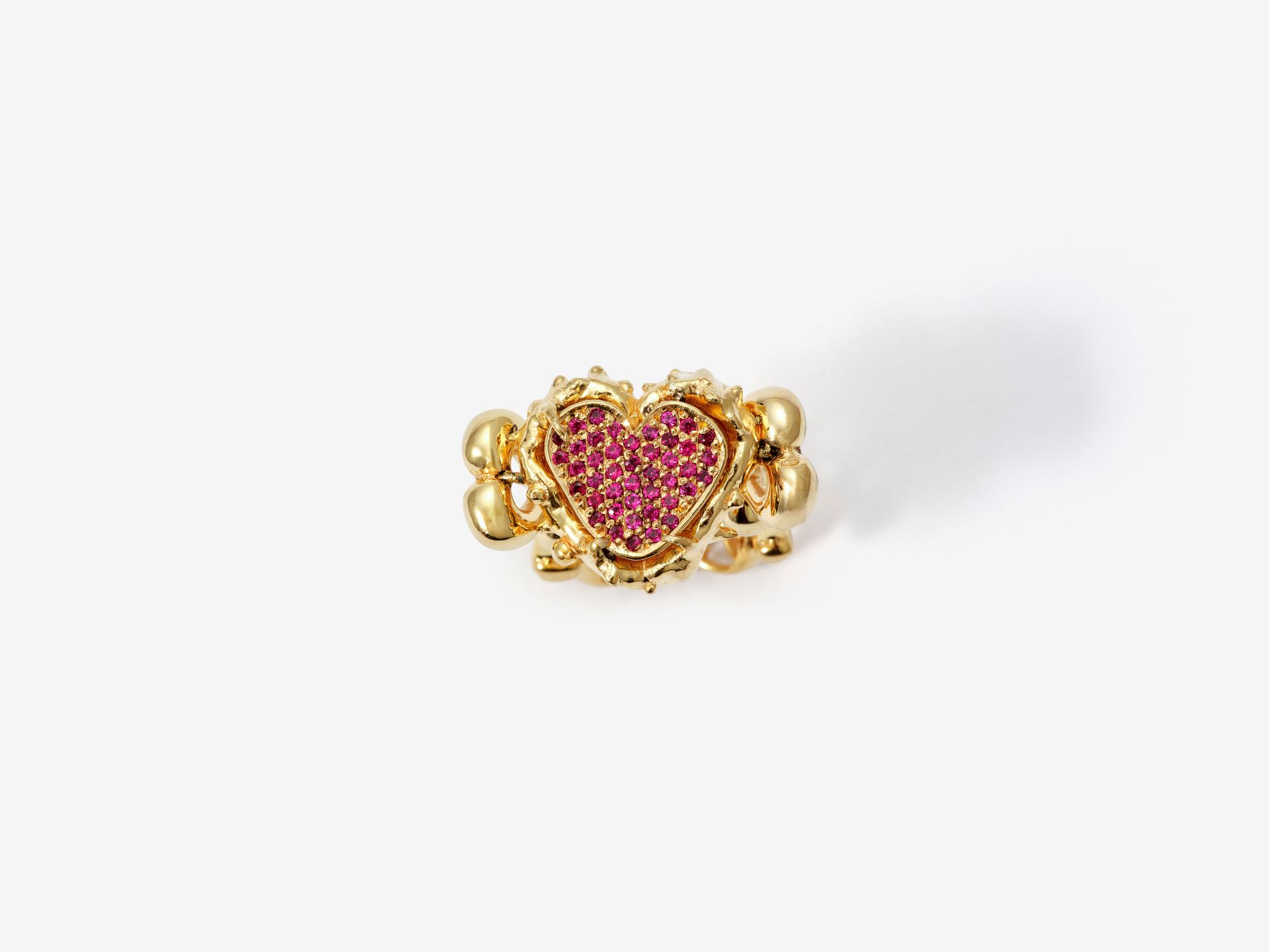 Heart of Thorns_30x35x4mm_Brass. Ruby Red Cubic Zirconia. Gold plated_2025.jpg