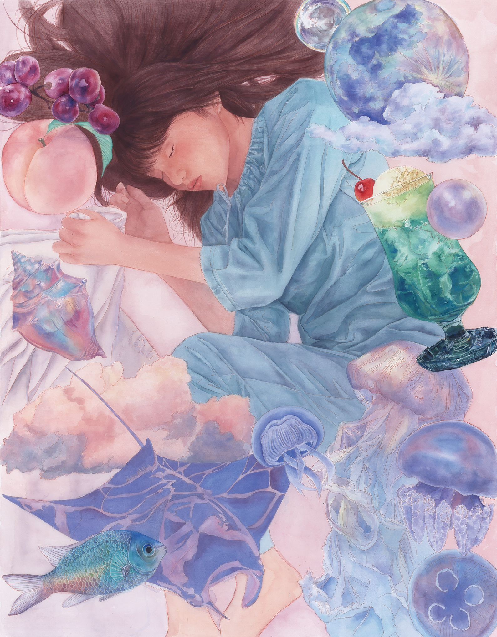 행복의 잔상_100x80_비단에 채색_2025.png
