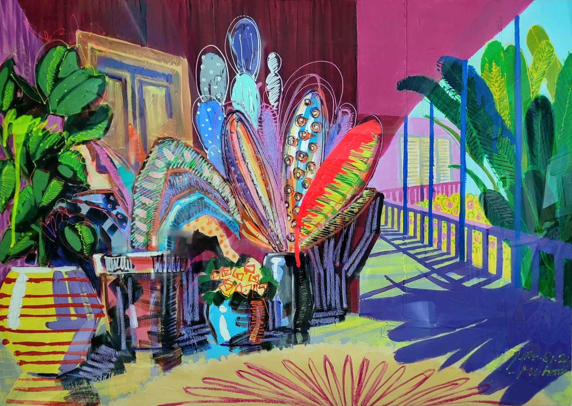 My home,90.9x65.1, Mixed Media On Canvas, 2024, 4500000.jpg