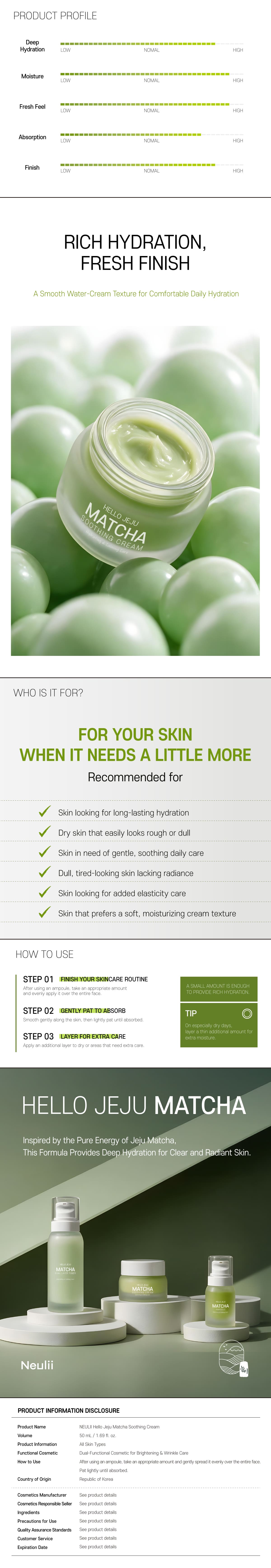 Hello Jeju Matcha Soothing Cream