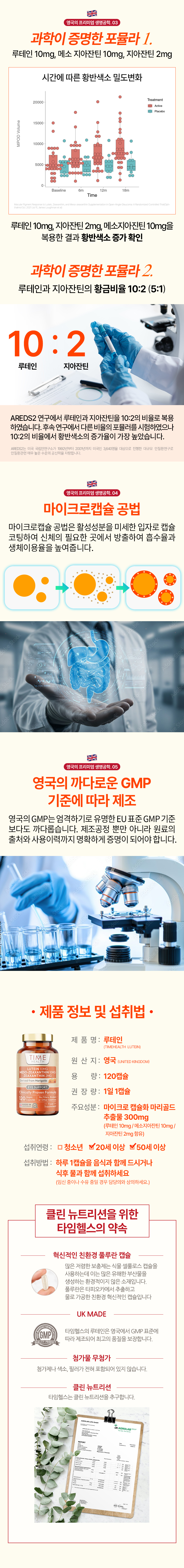 [해외] 타임헬스 루테인 120캡슐 4개월분 지아잔틴 메소지아잔틴