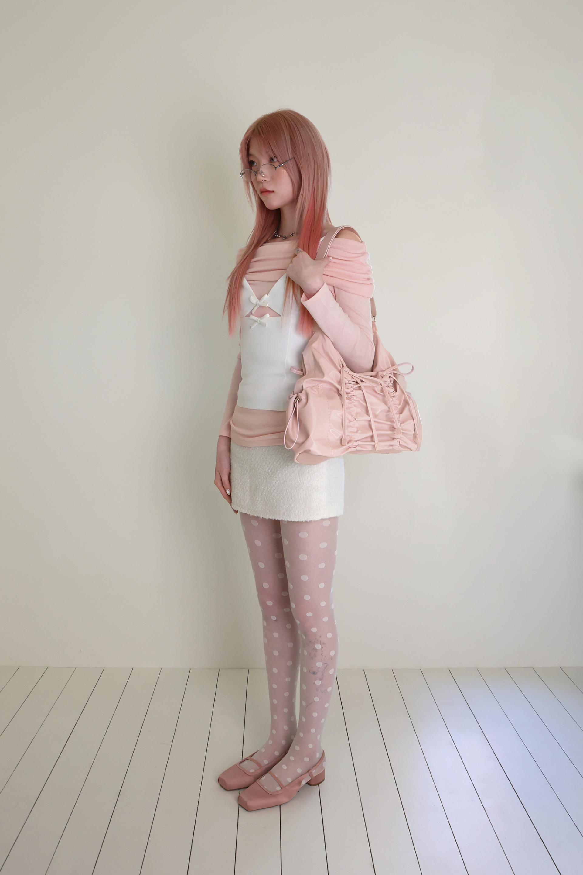【FOR APPEAL】 STRING RIBBON LARGE HOBO BAG FOR APPEAL] String ribbon large hobo bag Glossy black - FOR