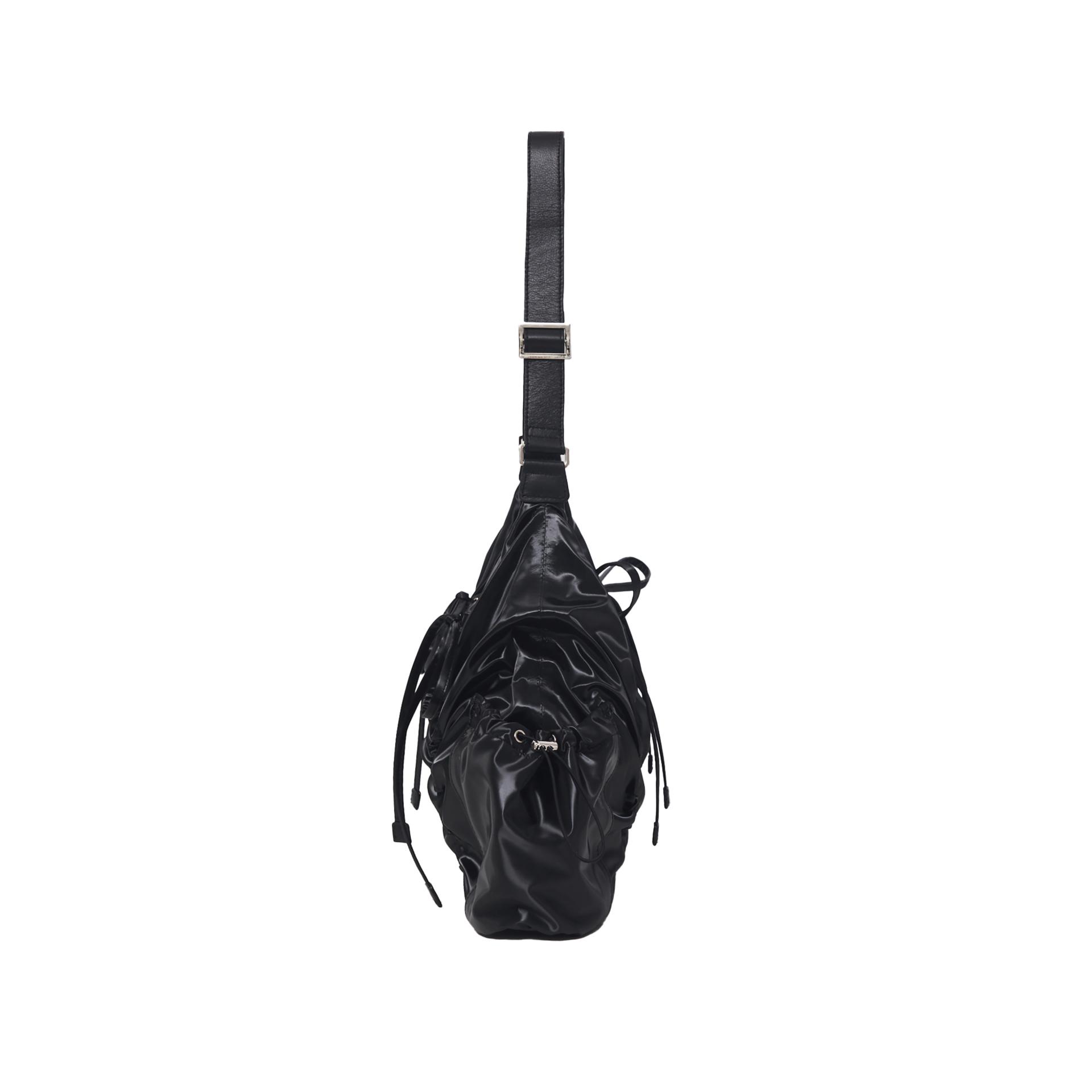 ショルダーバッグ・ポシェット For Appeal String Ribbon Large Hobo Bag Glossy Black FOR APPEAL] String ribbon large hobo bag Glossy black - FOR