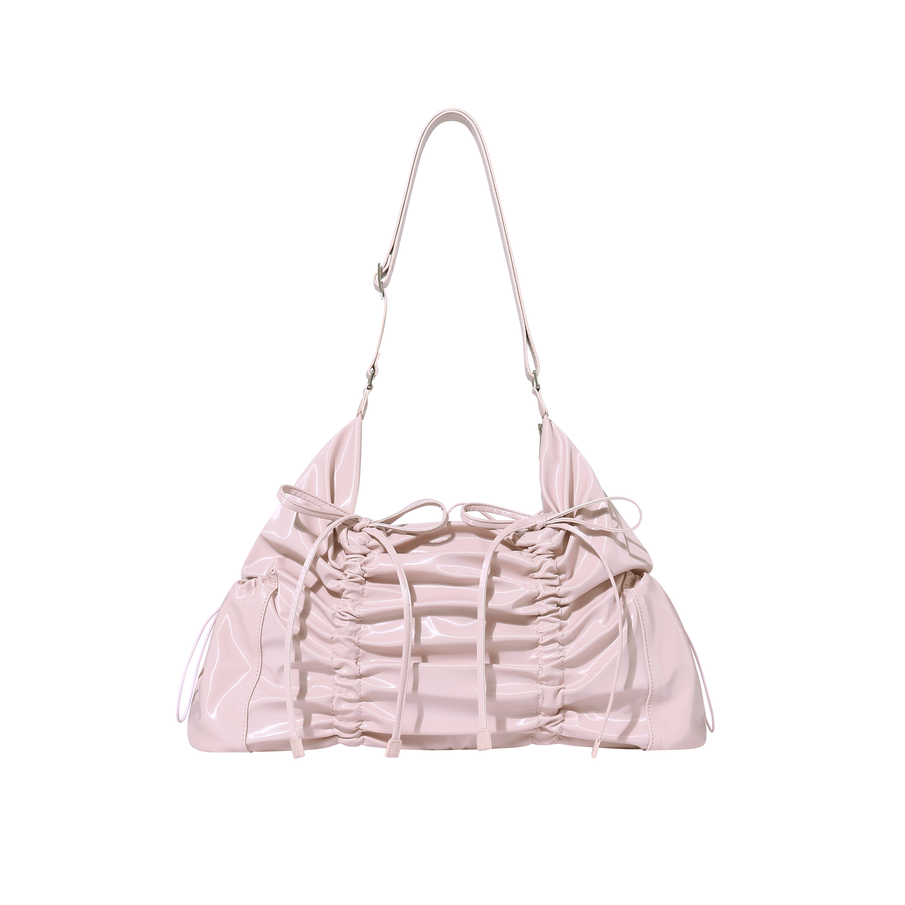 【FOR APPEAL】 STRING RIBBON LARGE HOBO BAG FOR APPEAL] String ribbon large hobo bag Glossy black - FOR