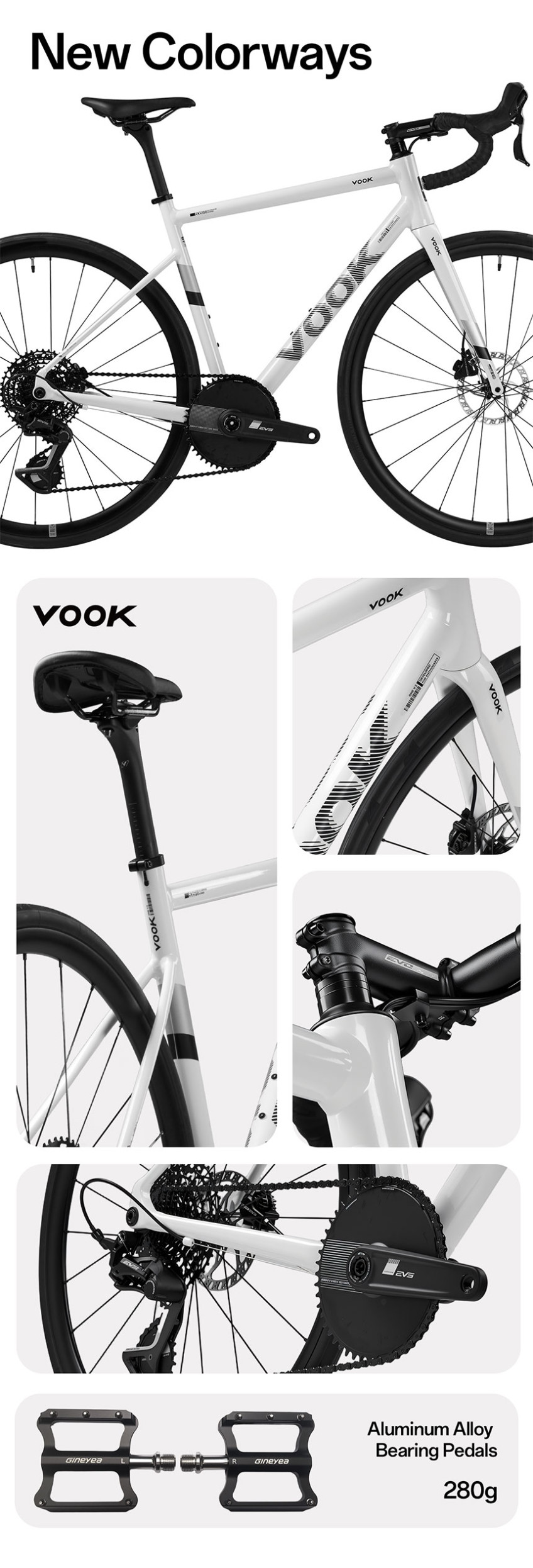 VOOK ONE 2.0 초경량 입문용 로드바이크 7.8kg 13단 카본포크 UCI인증