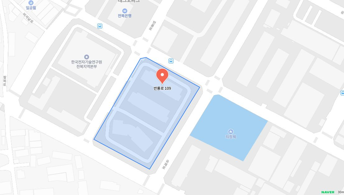 NAVER map of Jeonju Head Office at 109 Ballyong-ro