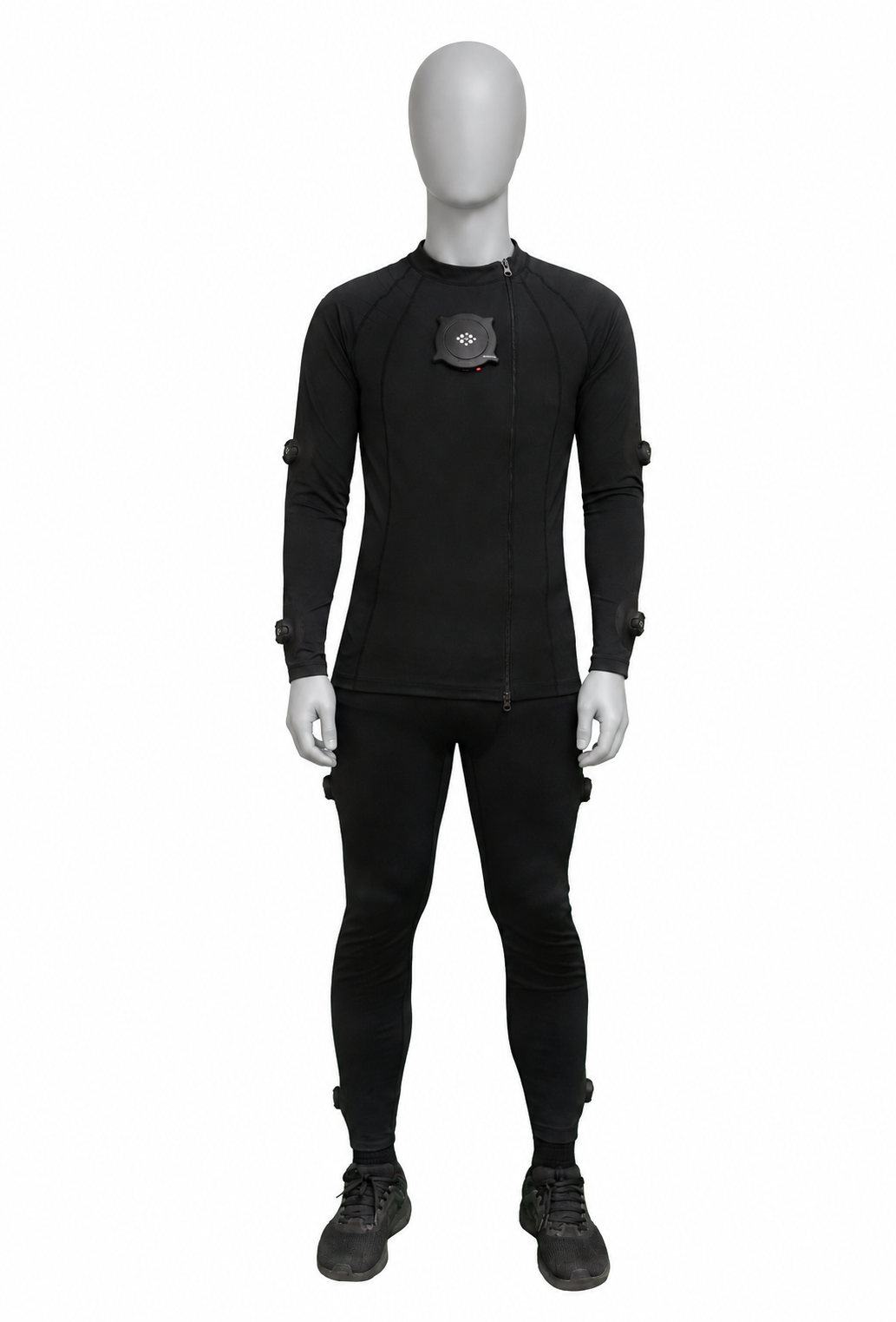 Full-Body EMS / Haptic Suit on a mannequin