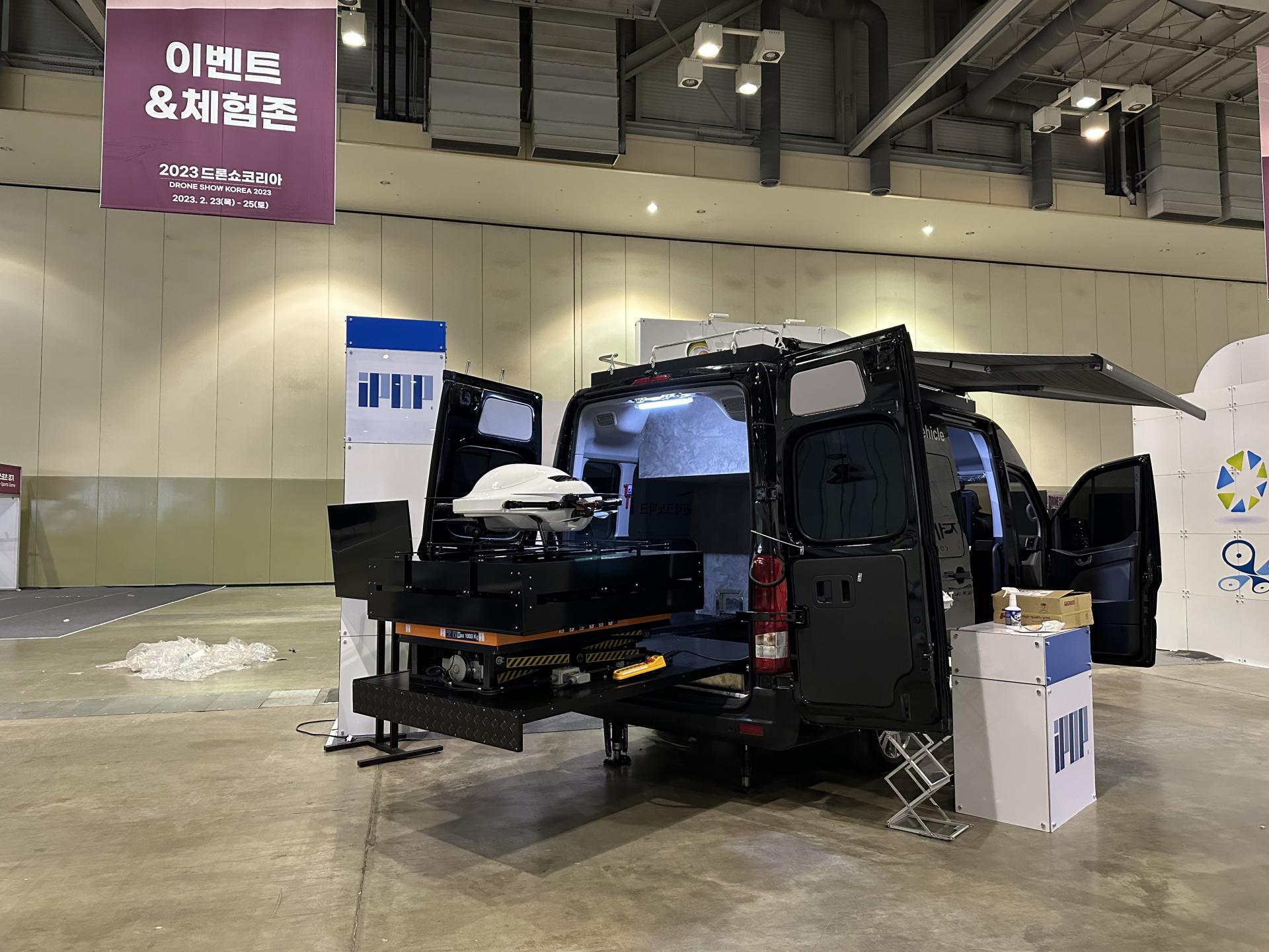 iPOP mobile drone station with onboard control equipment at Drone Show Korea 2023
