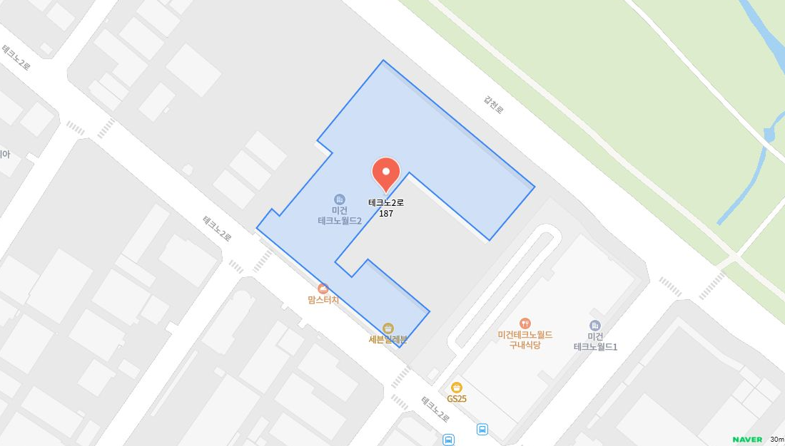NAVER map of Daejeon R&D Center at 187 Techno 2-ro