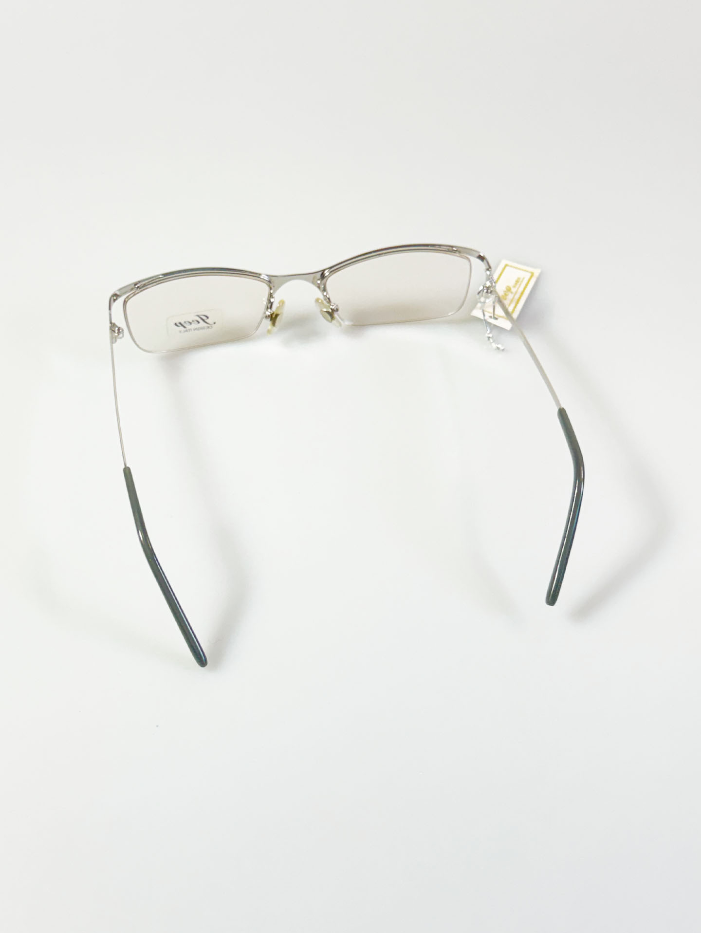 JEEP Silver Slim Square Semi-Rimless Metal Glasses
