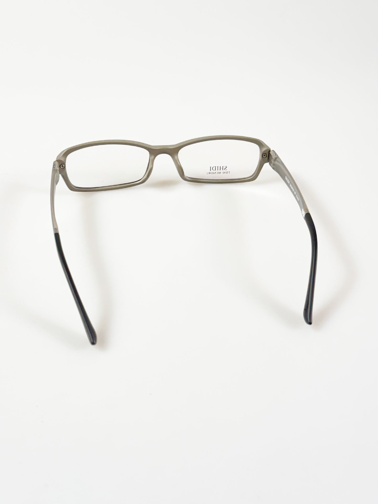 SHIDI Grey Square Combination Frame Glasses