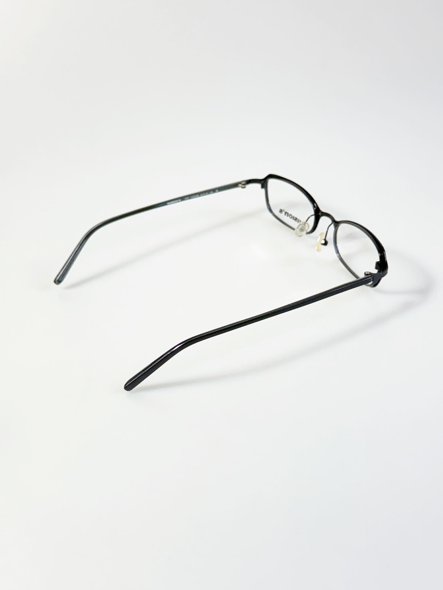 90's VISION'S Black Slim Square Metal Glasses
