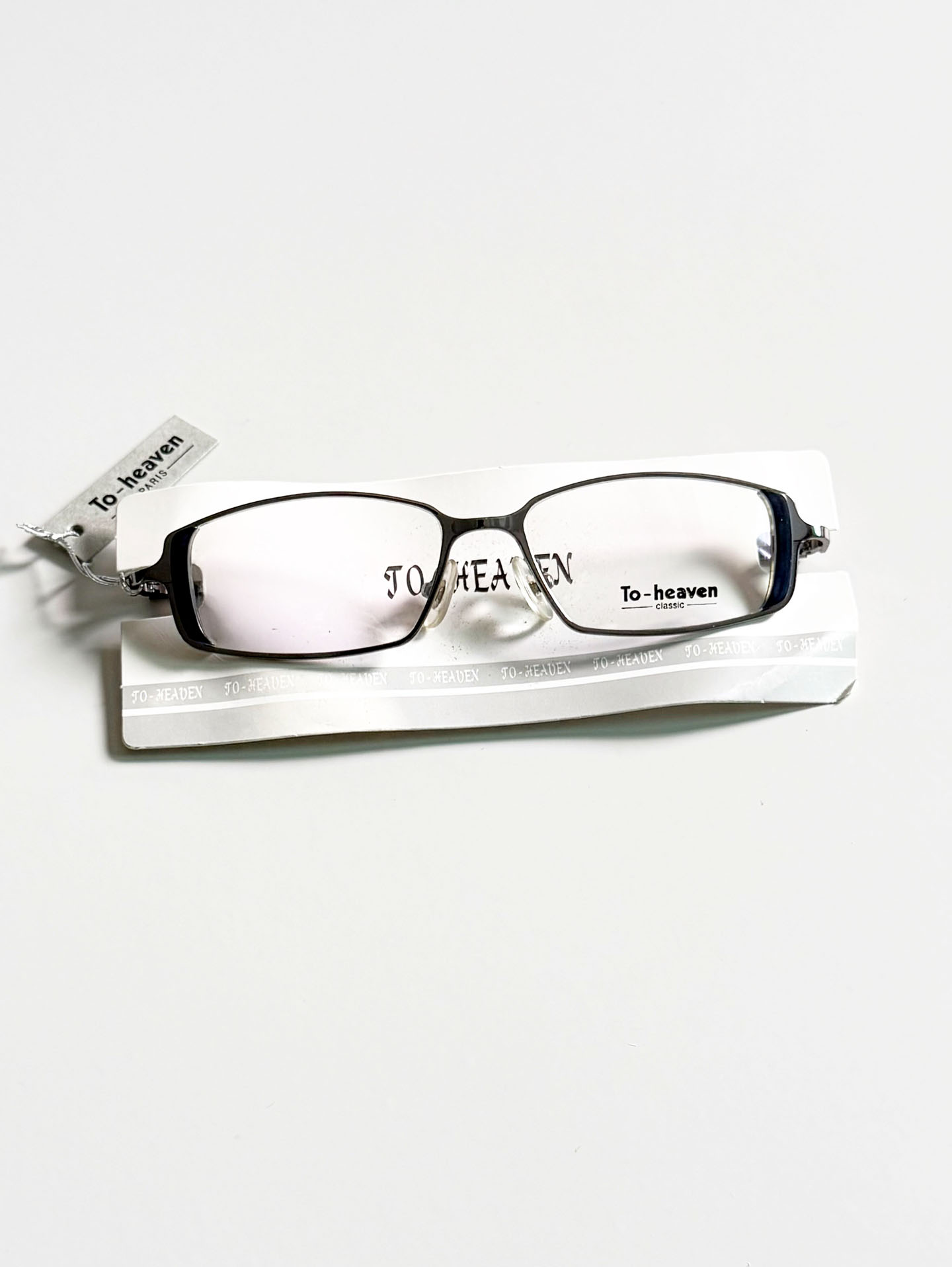 TO-HEAVEN Classic Gunmetal Slim Square Frame Glasses