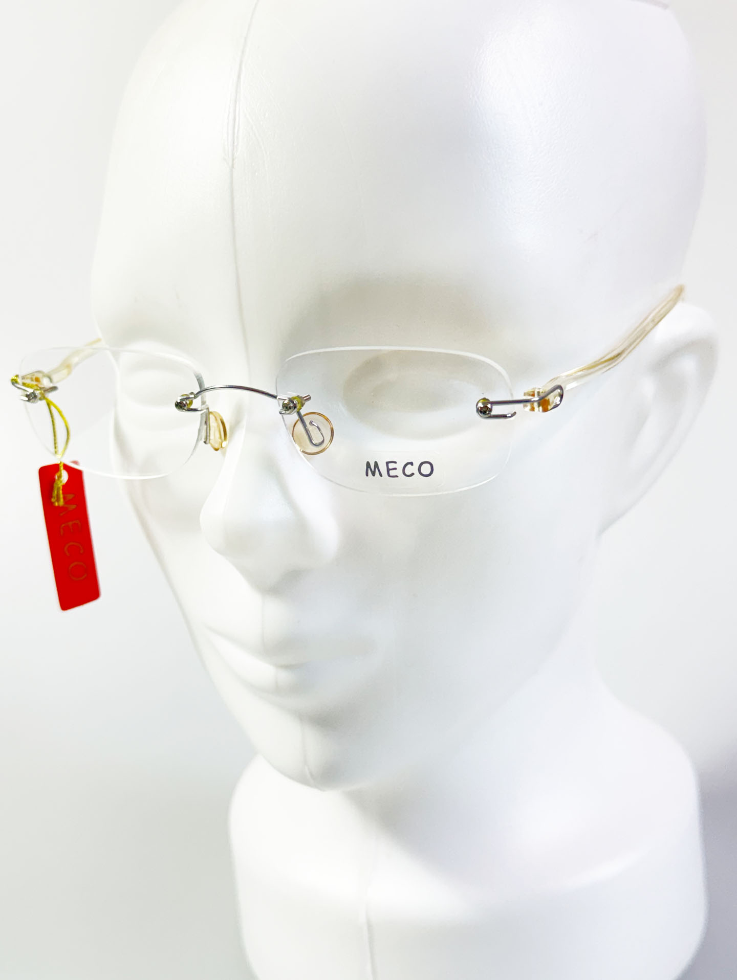 MECO Rimless Square Metal Frame Glasses