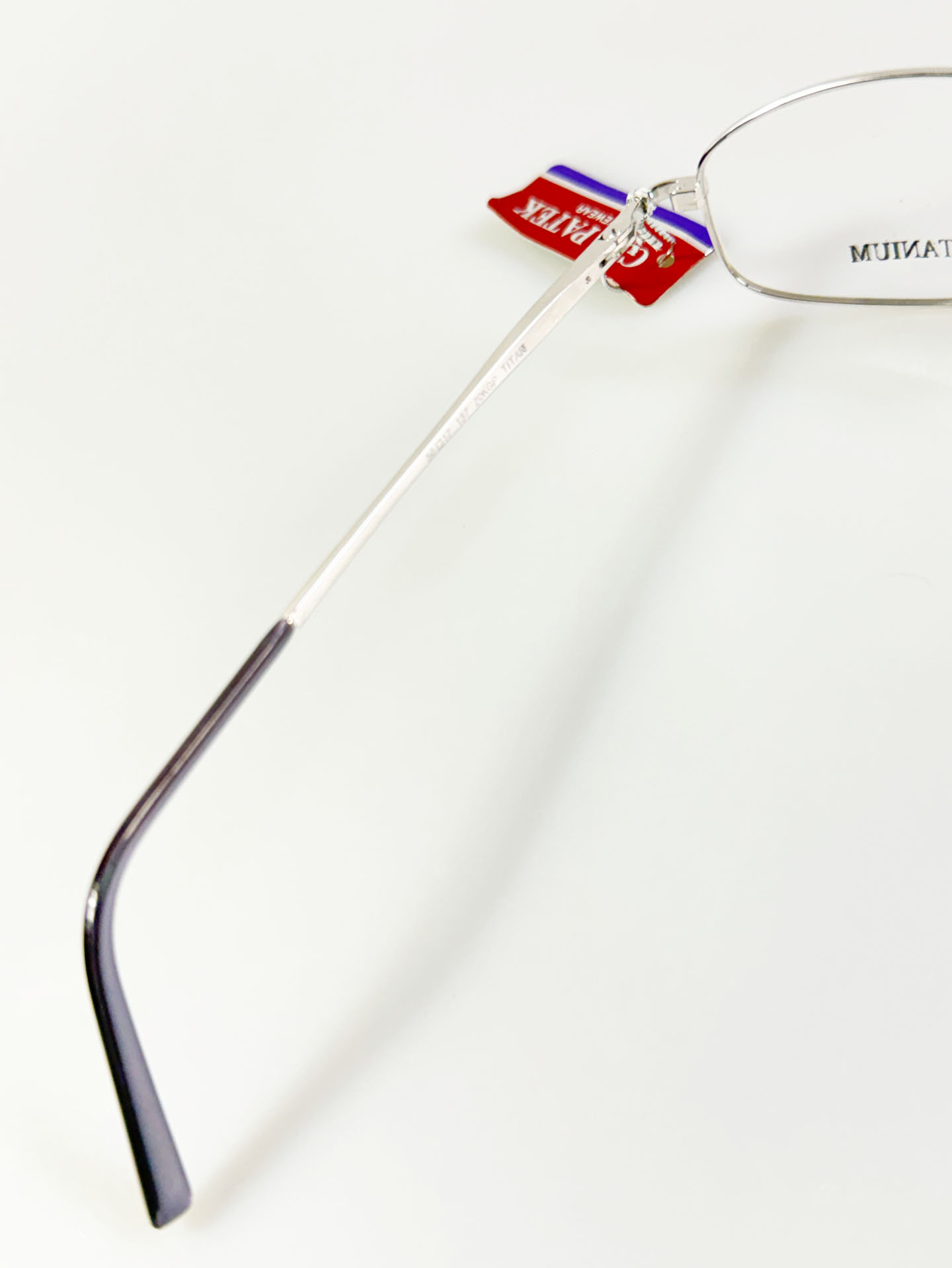 GIO PATEK Silver Titanium Slim Square Metal Frame Glasses