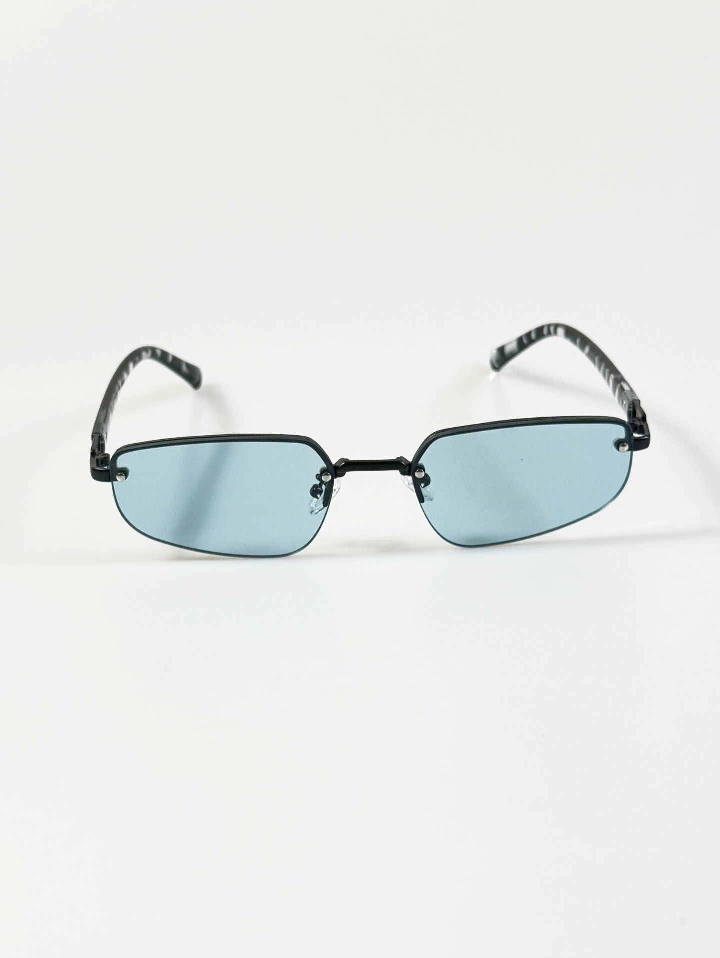 Rimless Square Metal Frame Tint Sunglasses
