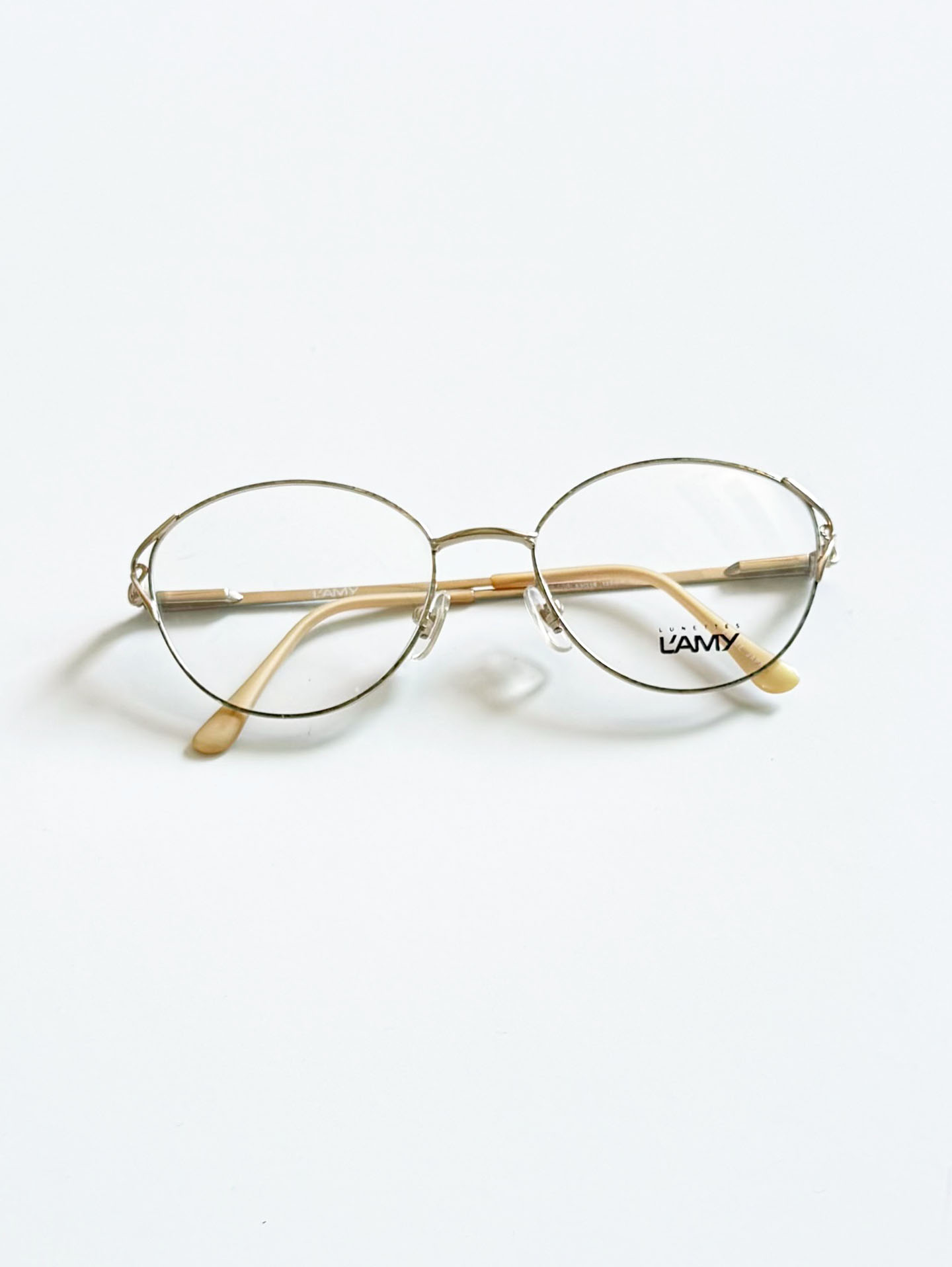 LAMY Gold Titanium Slim Oval Frame Glasses