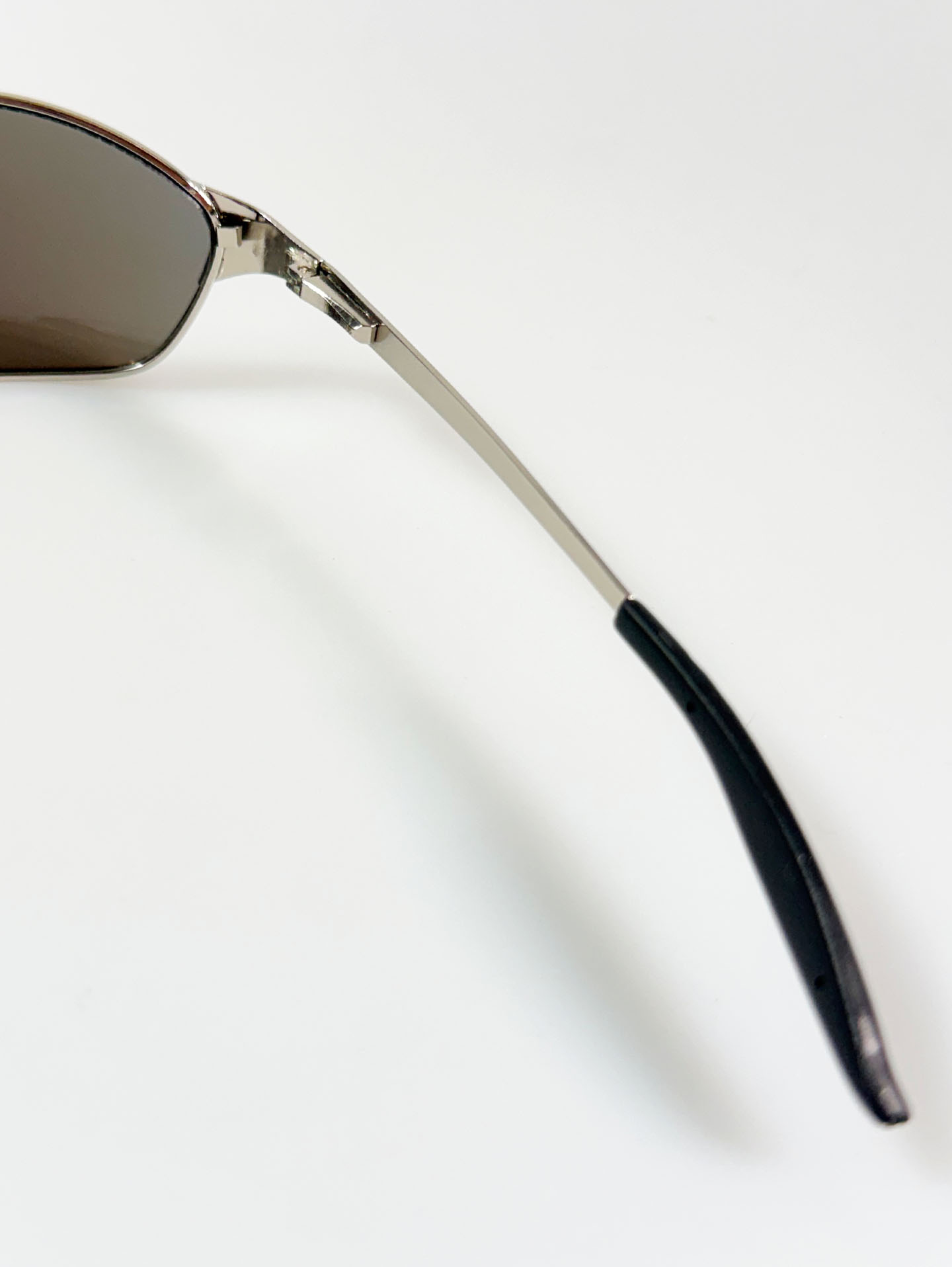 Silver Wraparound Square Metal Mirrored Sunglasses
