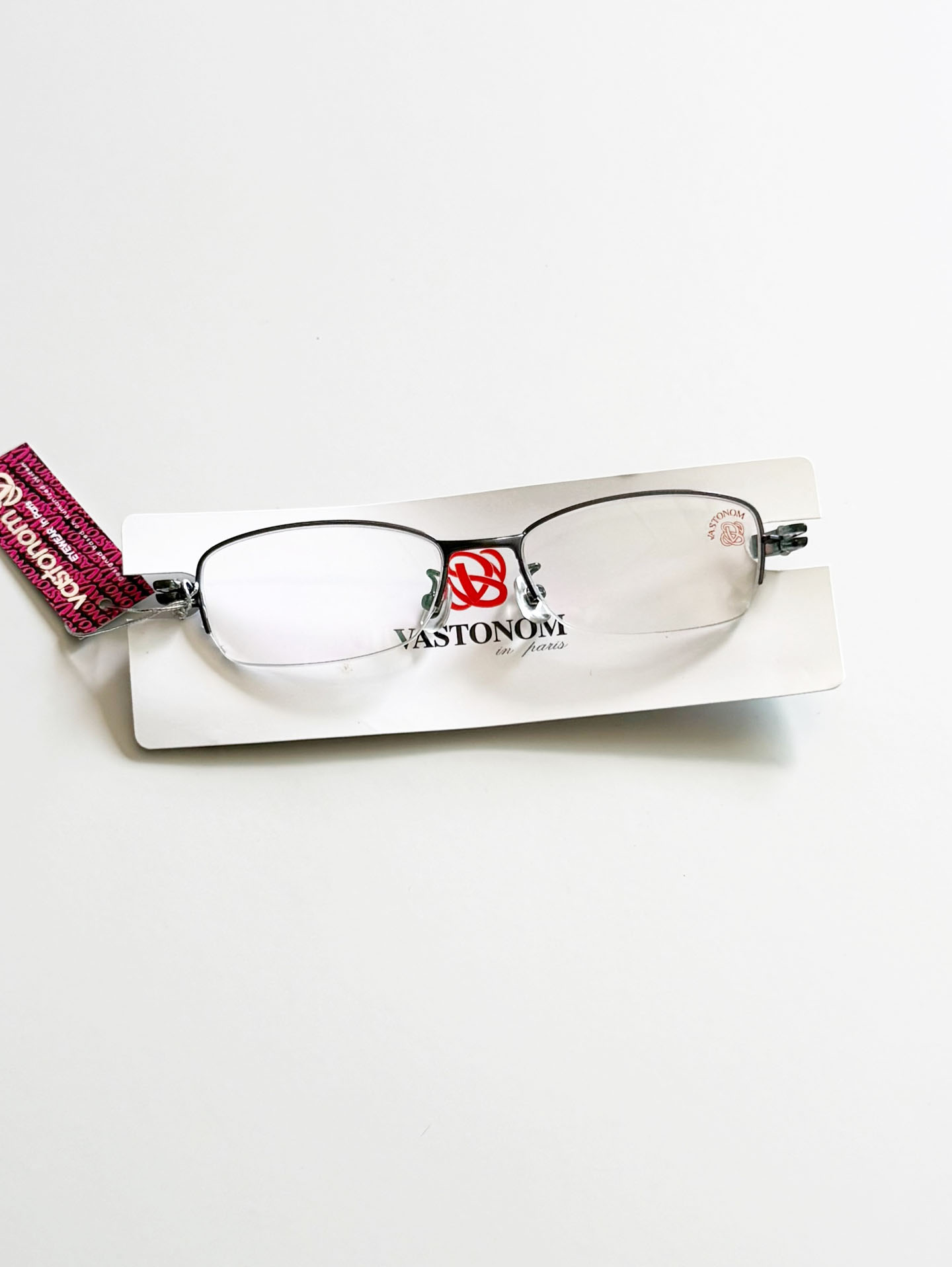 VASTONOM Dark Silver Semi-Rimless Square Frame Glasses