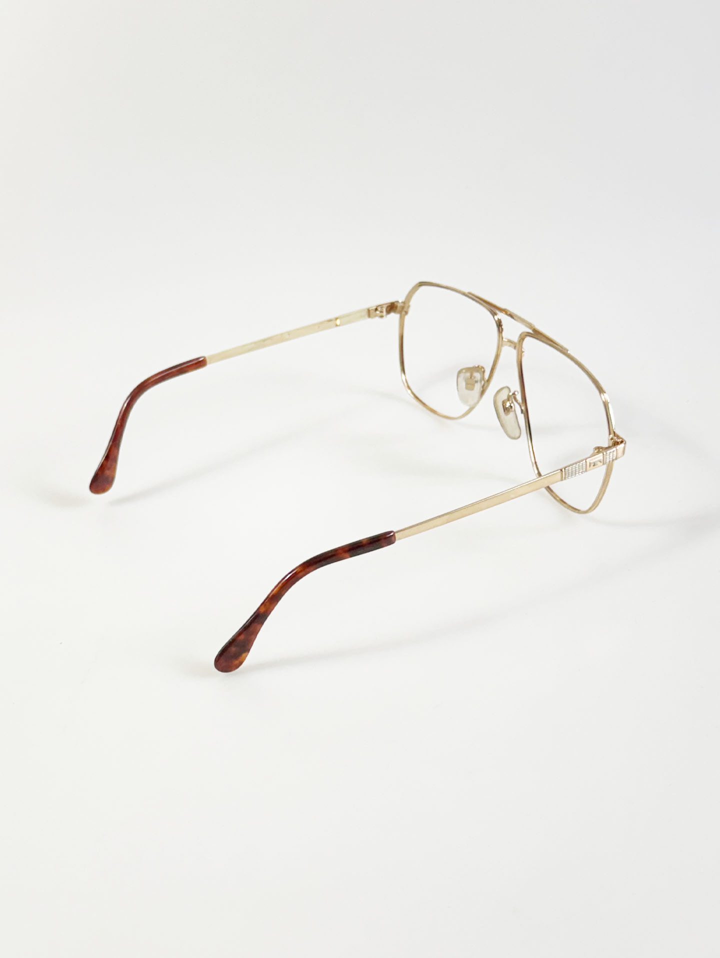 90's TECHNOS Gold Titanium Square Boeing Metal Glasses
