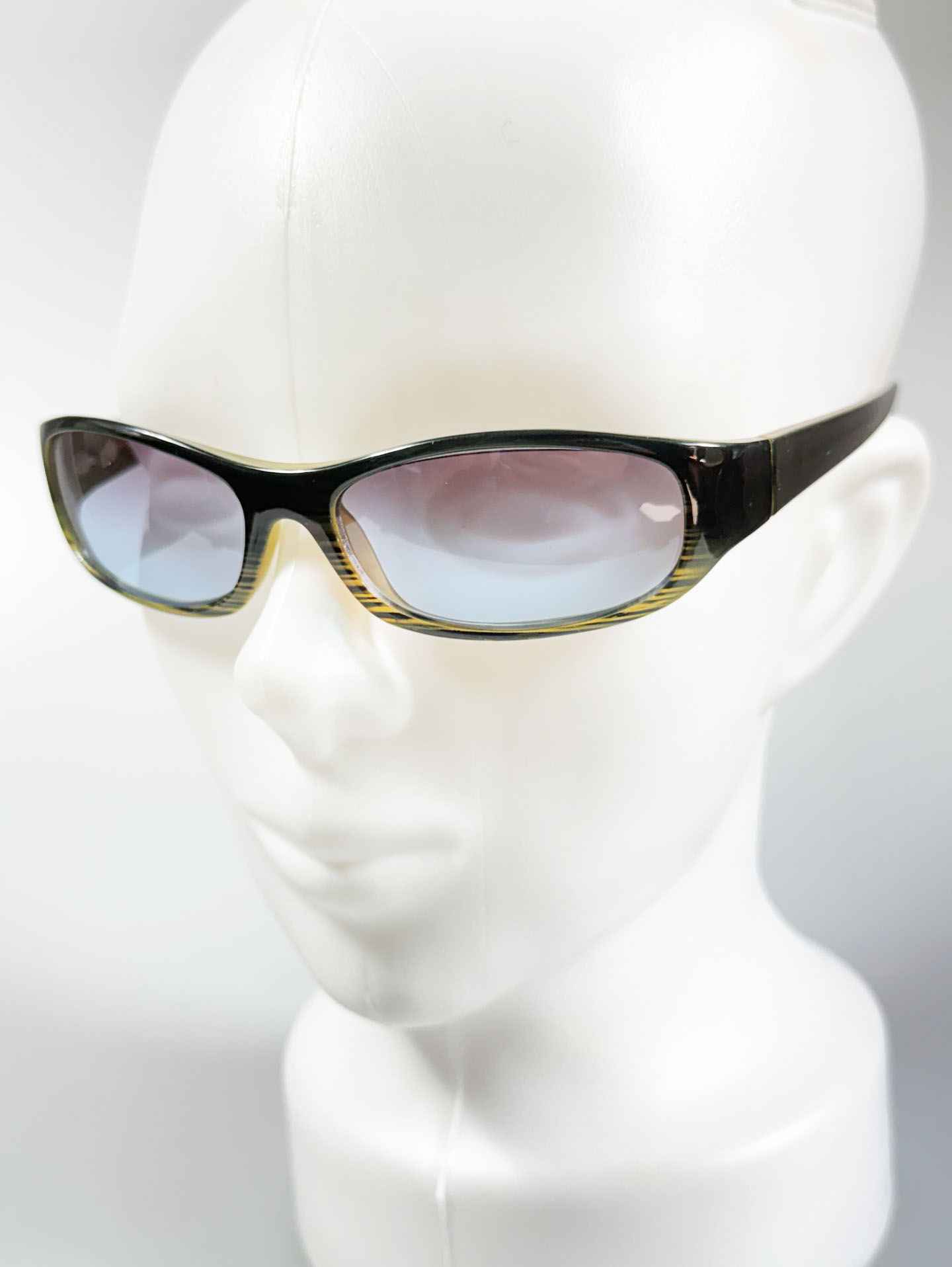 Olive Green Bold Wraparound Square Frame Sunglasses