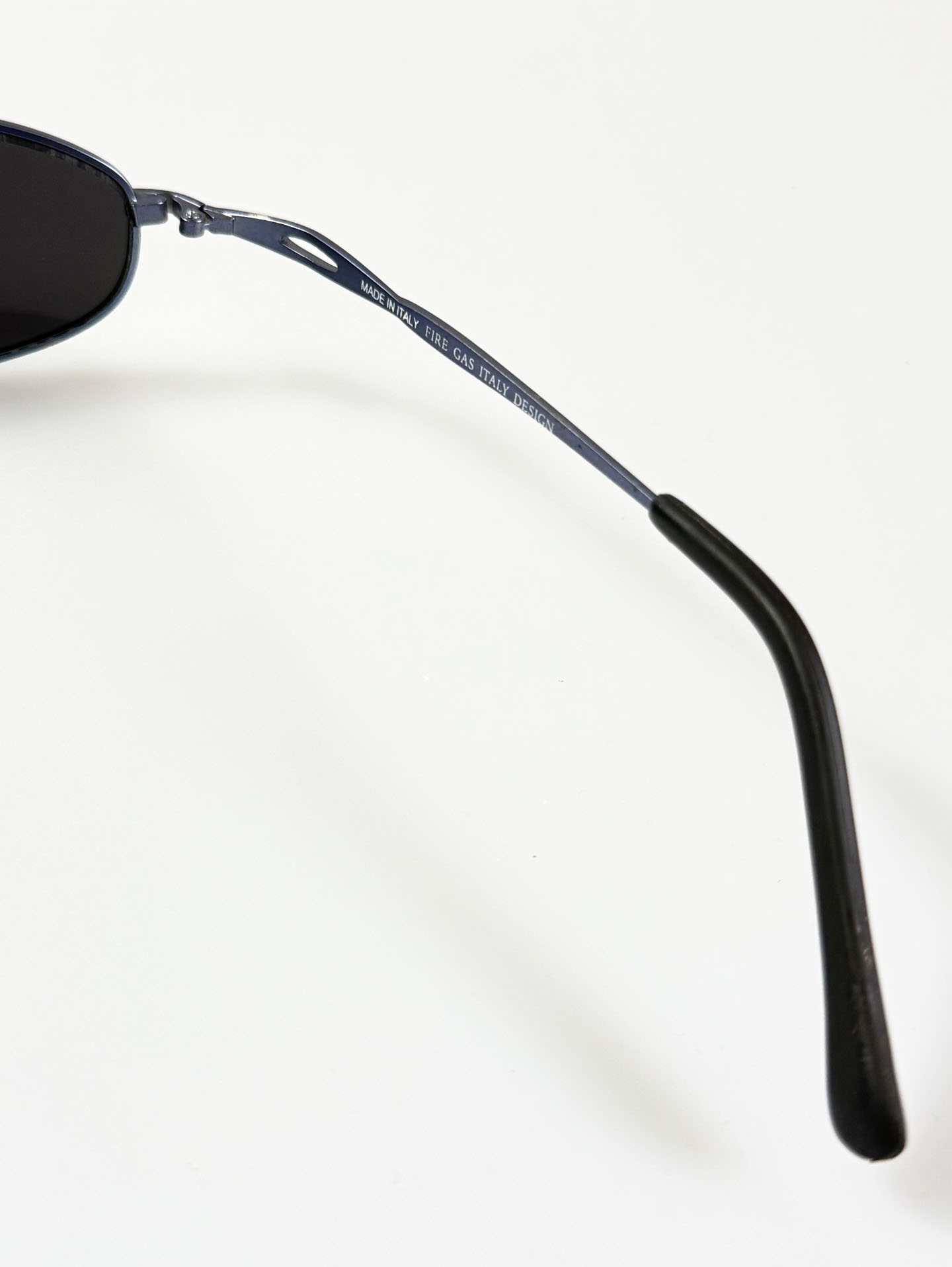 90's FIRE GAS Blue Slim Oval Metal Sunglasses