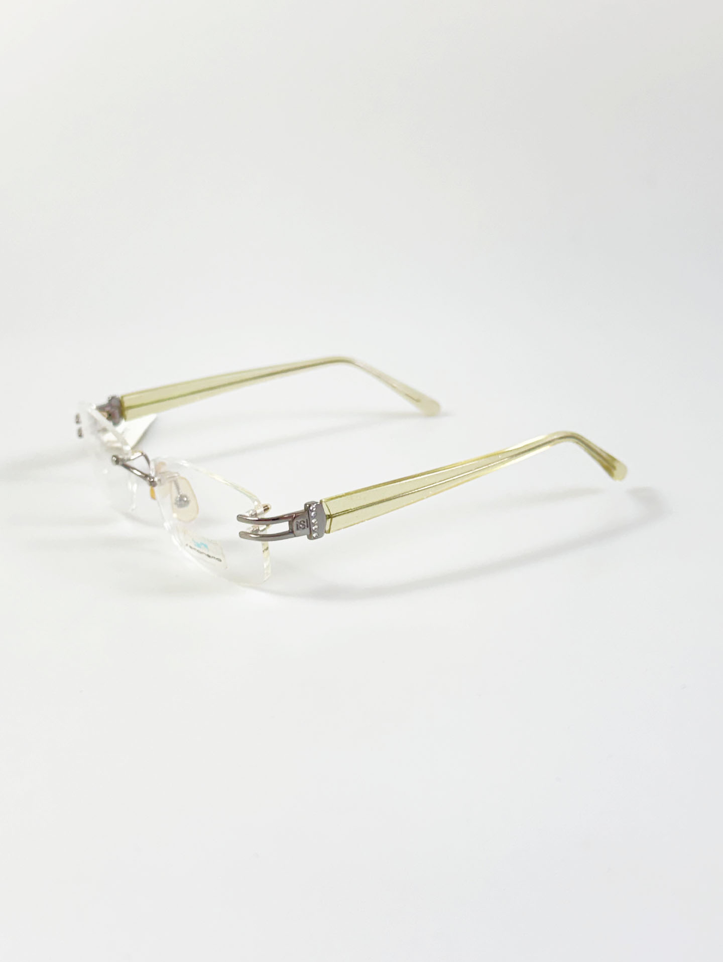 SEMONEMO Silver Rimless Square Metal Glasses