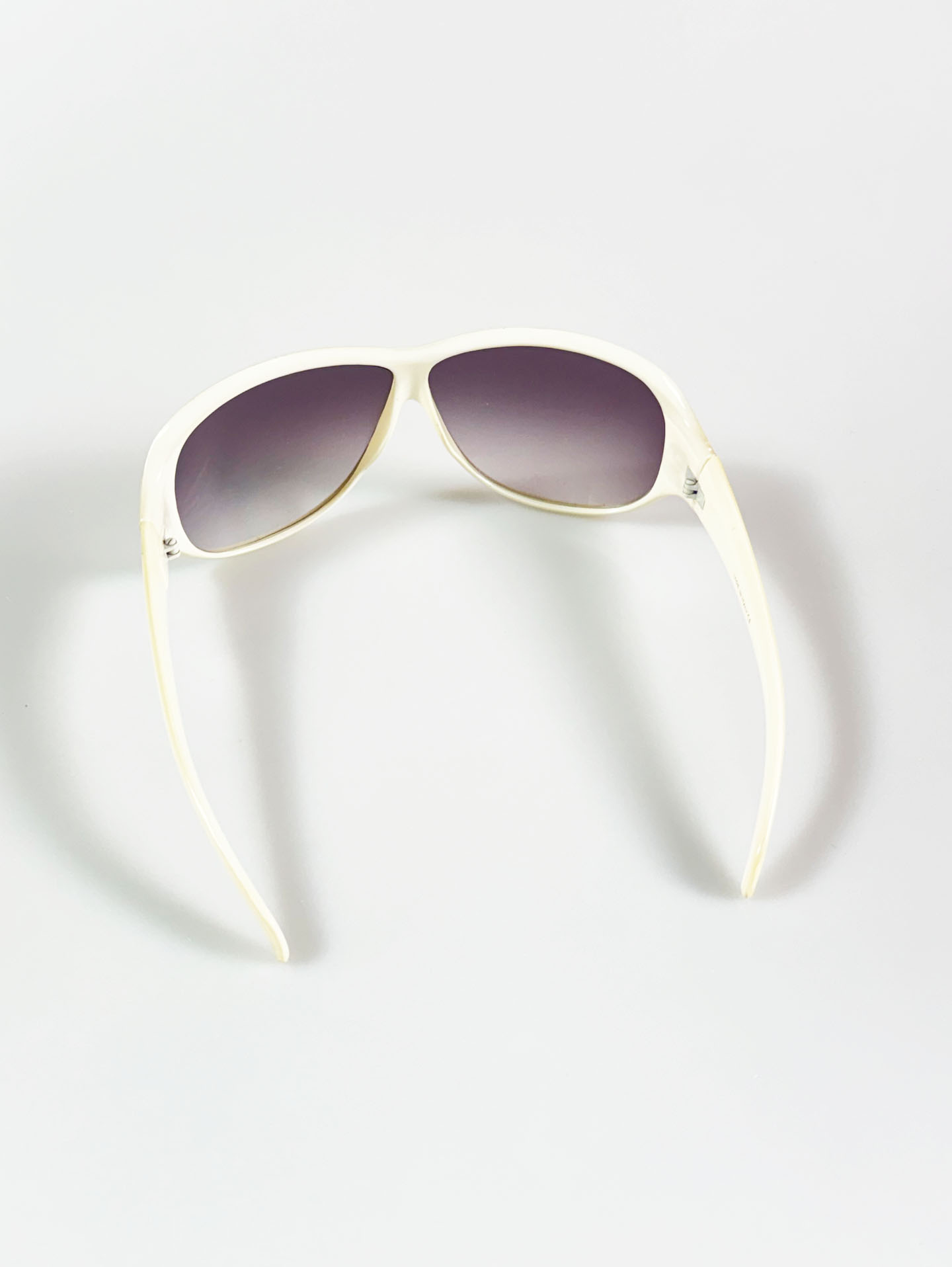 Ivory Oversized Square Wraparound Sunglasses