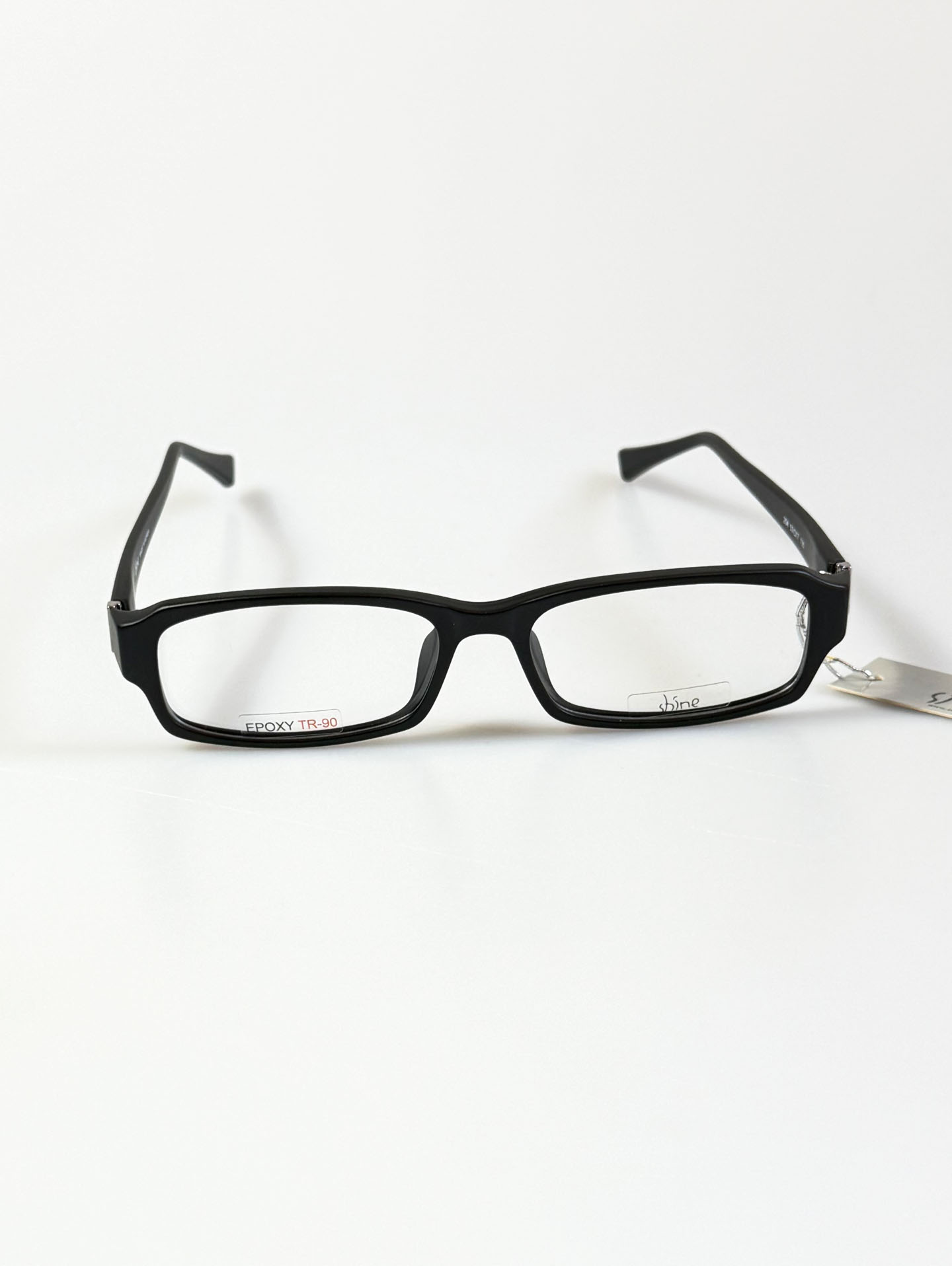 SHINE Matte Black Square Horn-Rim Glasses