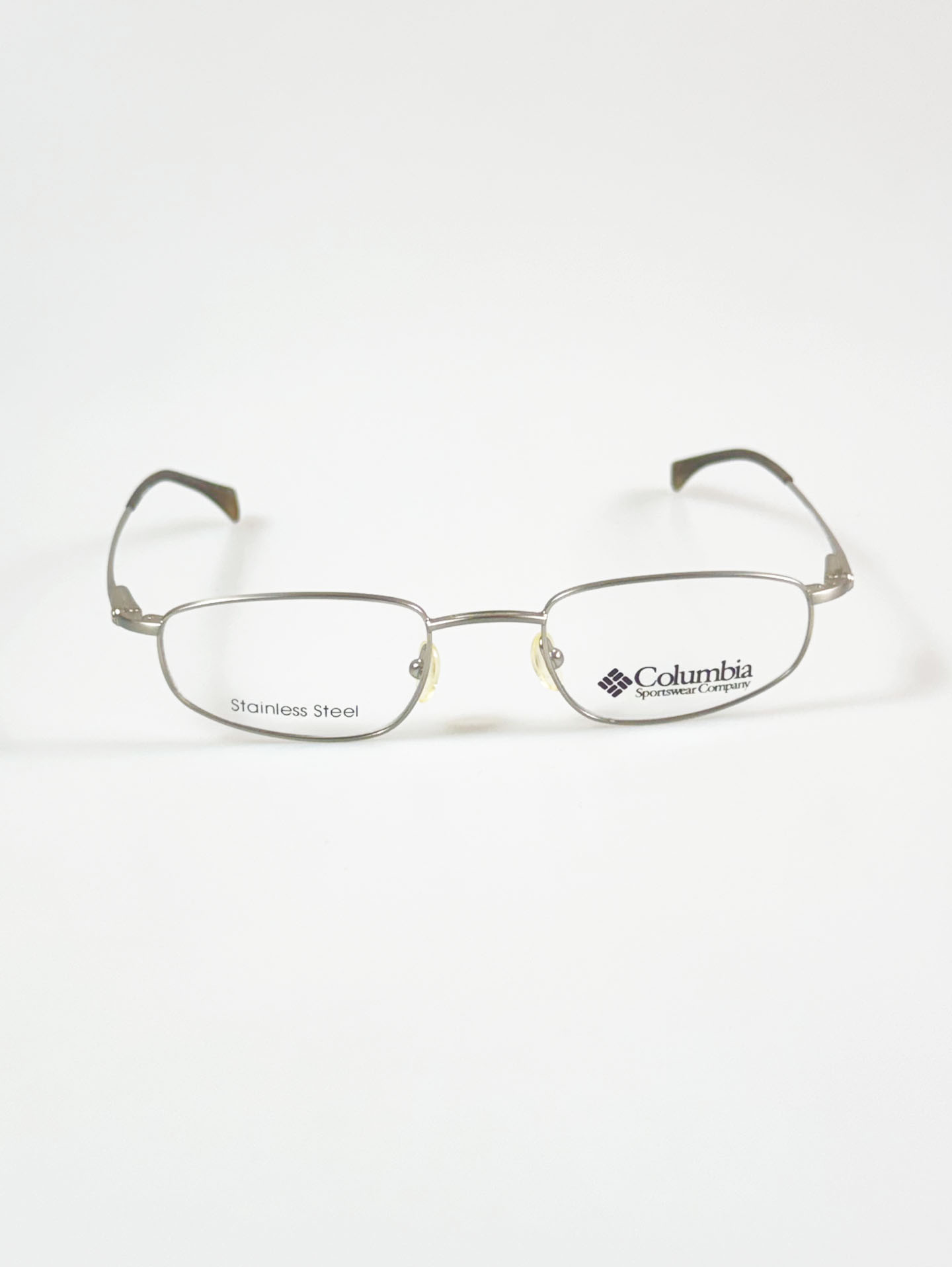 Columbia Silver Slim Square Metal Frame Glasses