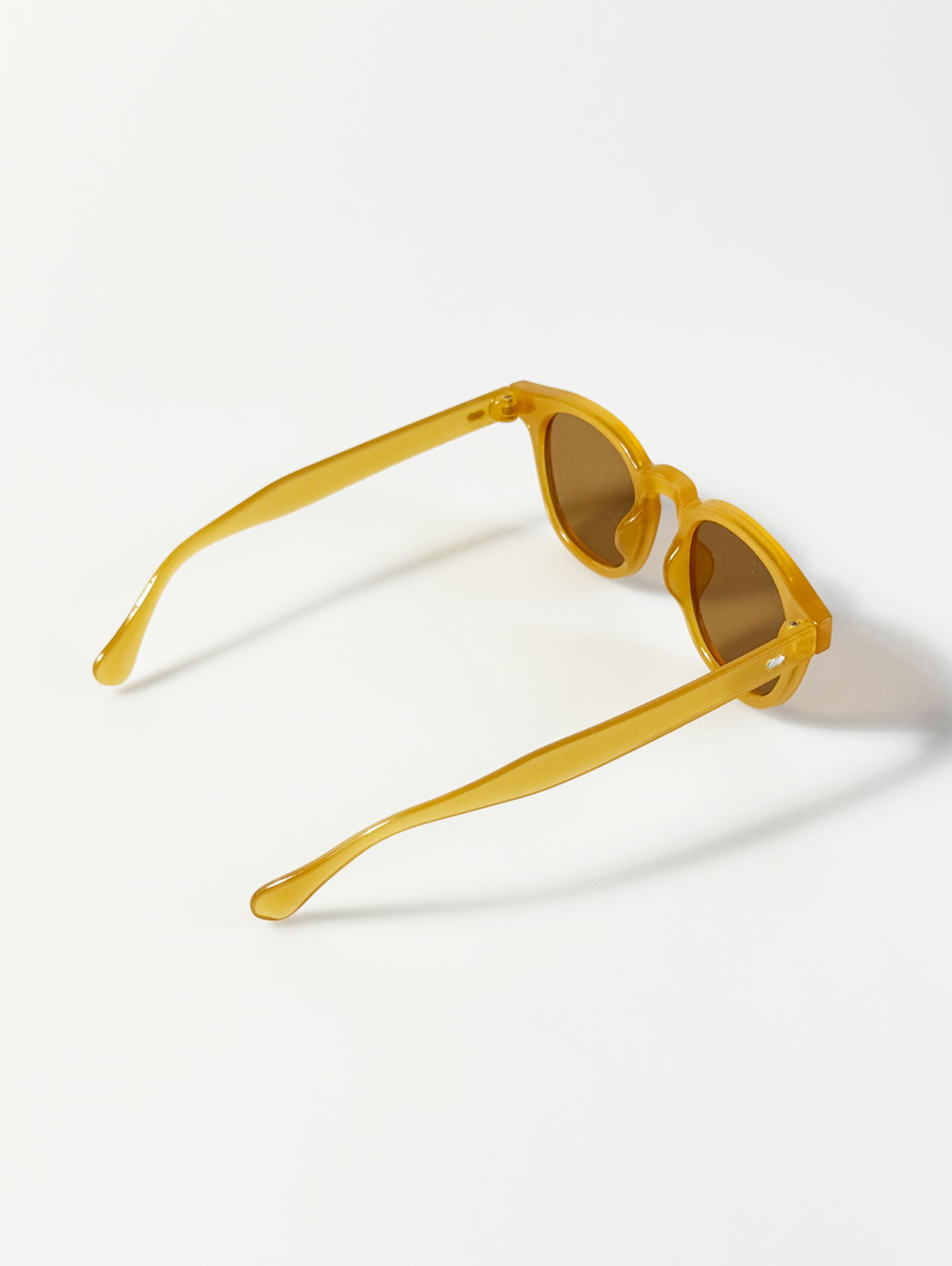 Amber Yellow Bold Square Frame Tint Sunglasses
