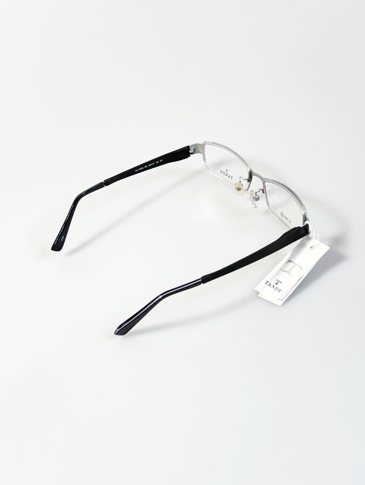 TANDY Black Metal Slim Square Frame Glasses