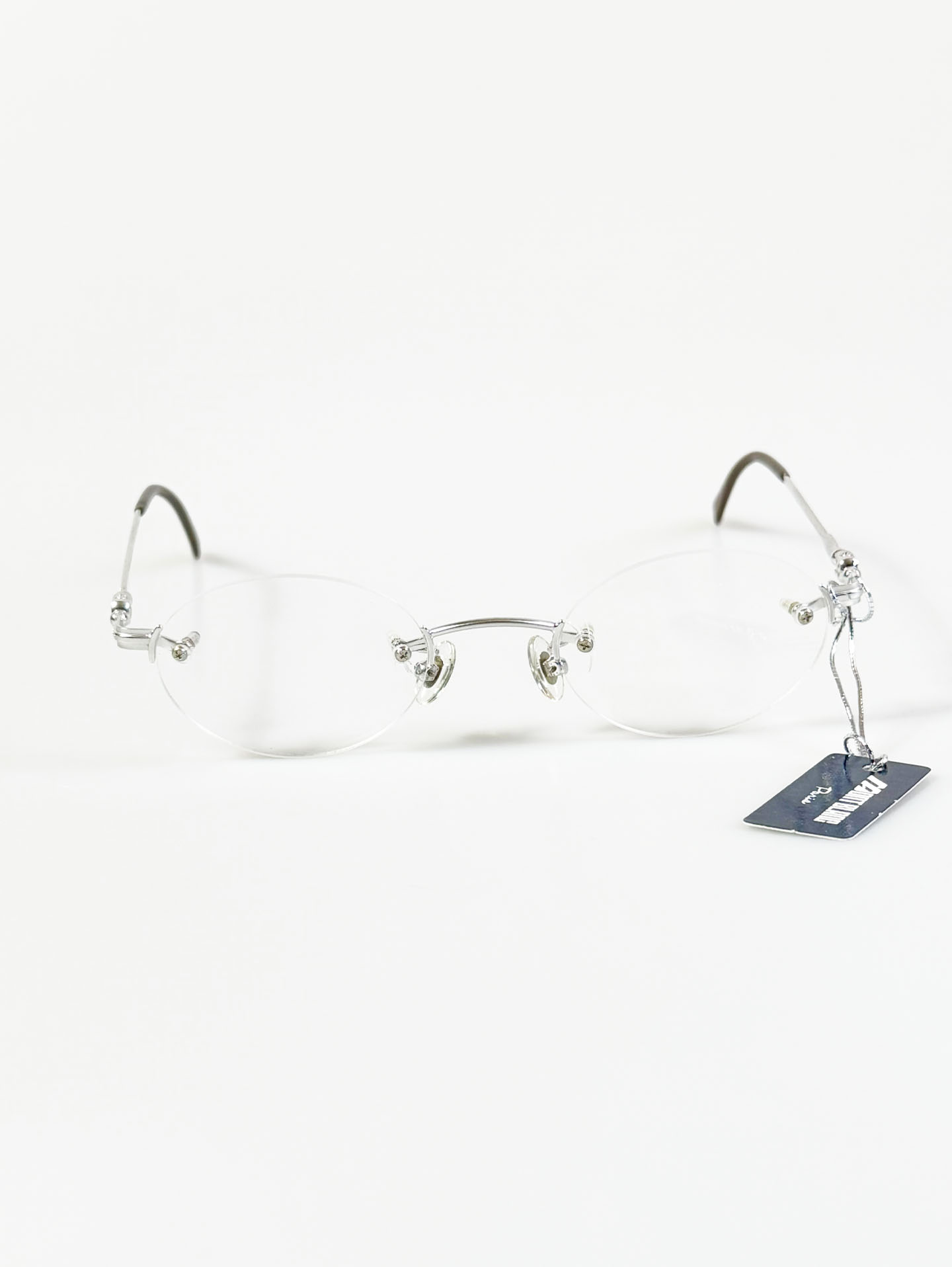 MONT BLANC PARIS Silver Rimless Oval Metal Frame Glasses