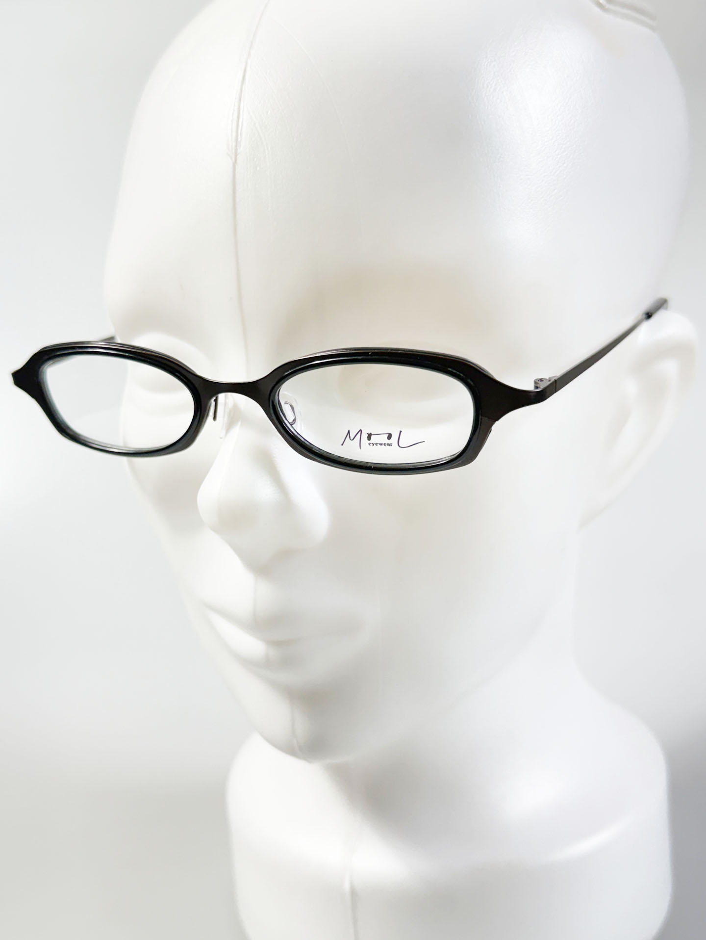 MOOL EYEWEAR Layered Dark Brown Black Oval Metal Glasses