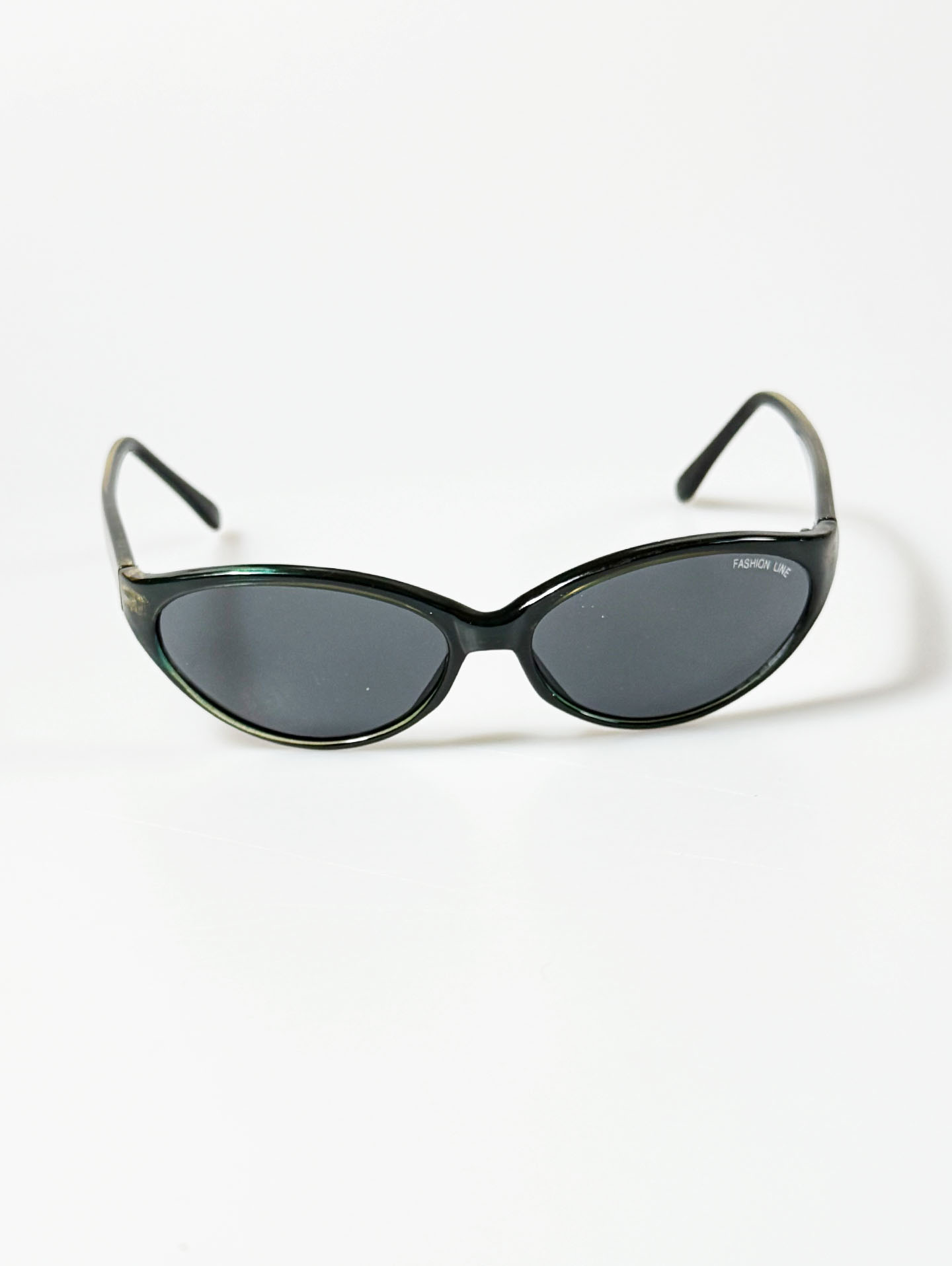 90's FASHION LINE Dark Green Bold Oval Sunglasses