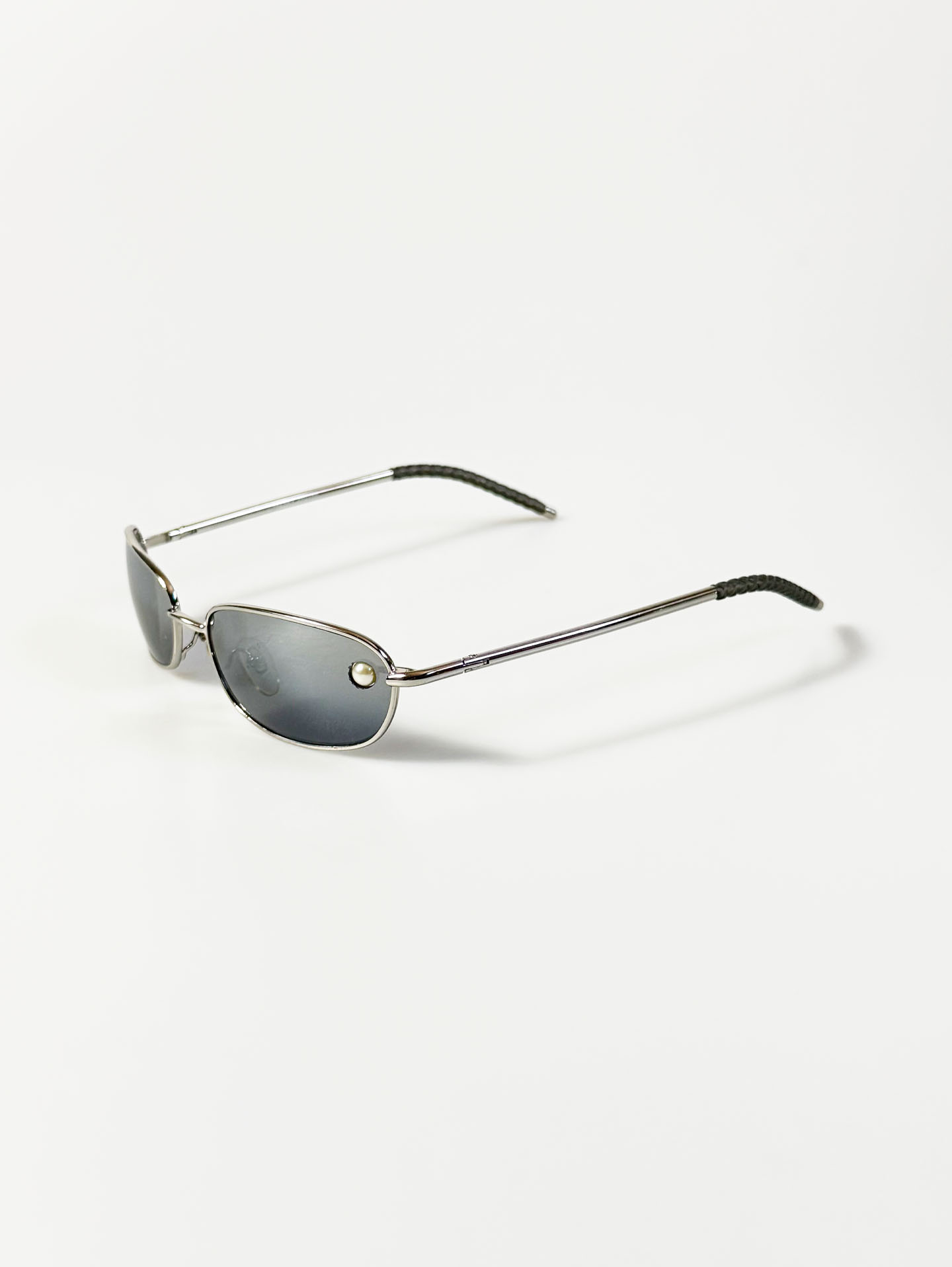 SUPERHERO Slim Oval Silver Metal Frame Sunglasses