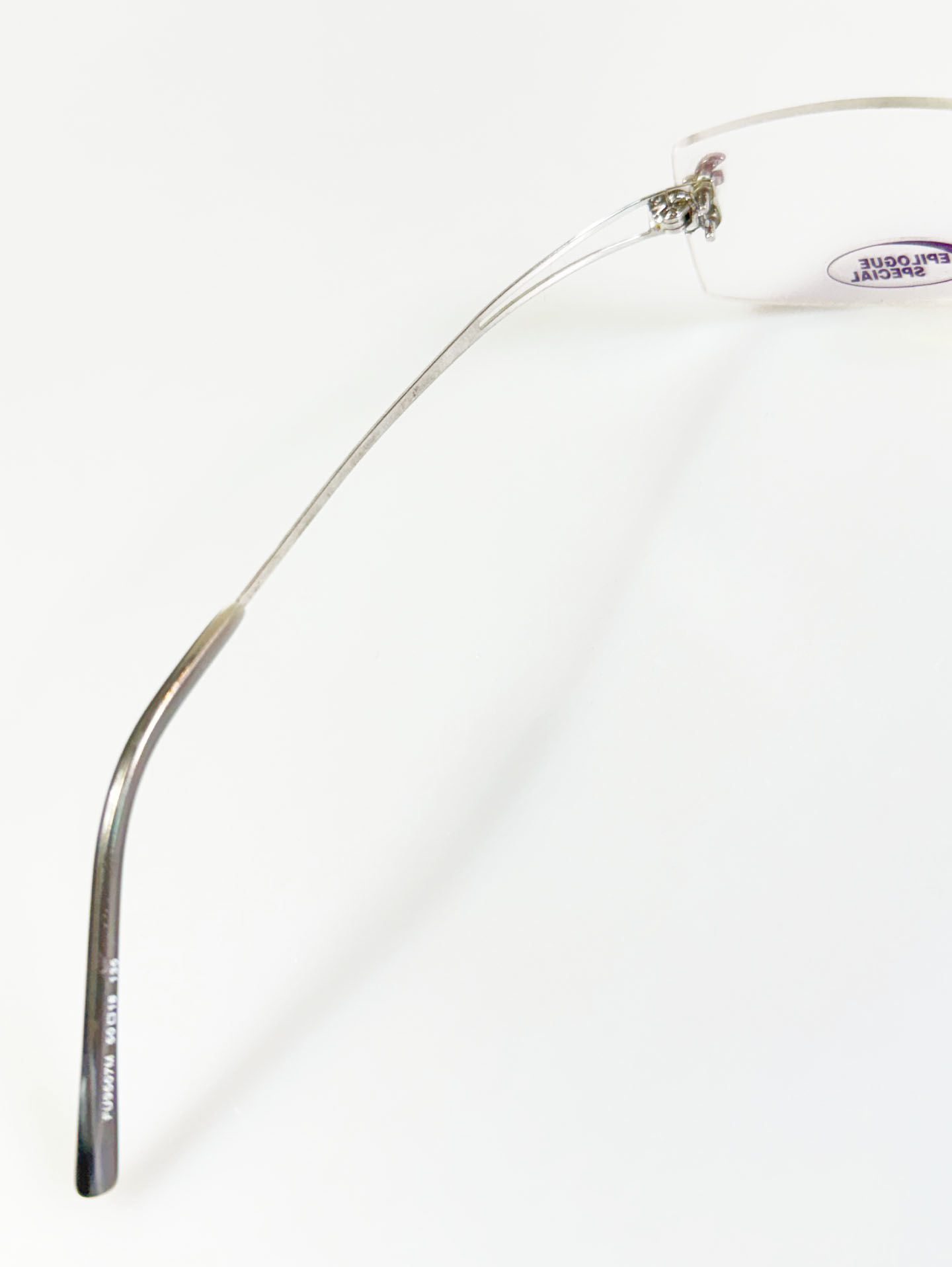 EPILOGUE Rimless Square Silver Metal Frame Glasses