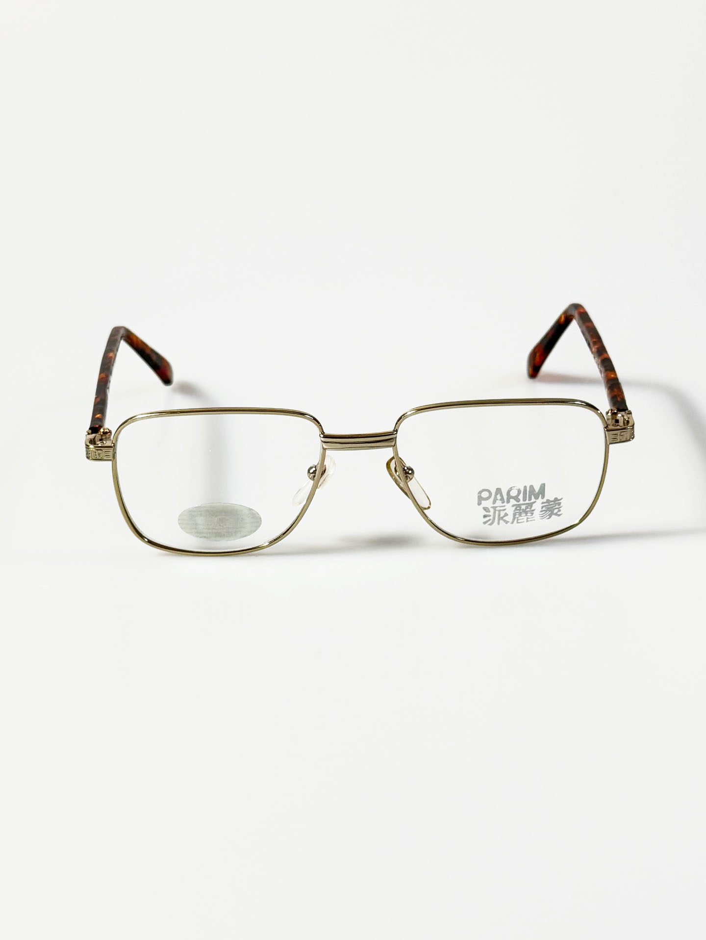 90's PARIM Classic Square Gold Metal Frame Glasses