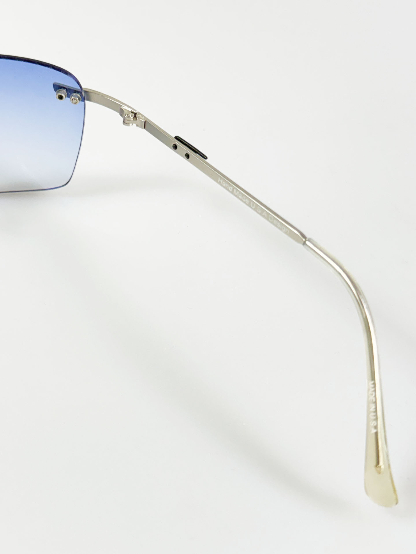 90's DODGE Rimless Shield Square Metal Tint Sunglasses