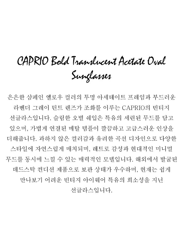 CAPRIO Bold Translucent Acetate Oval Sunglasses