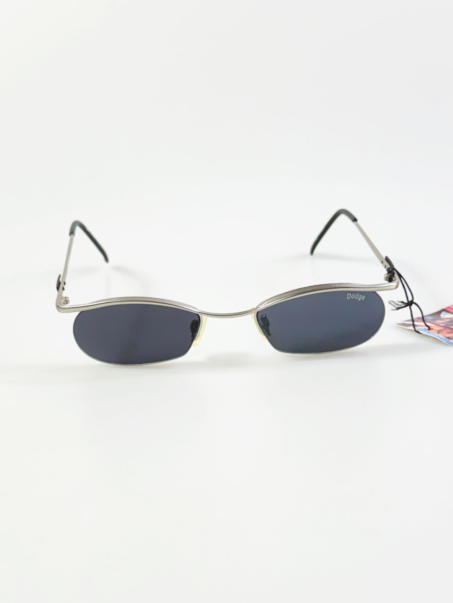 90's DODGE Silver Oval Wire Frame Sunglasses