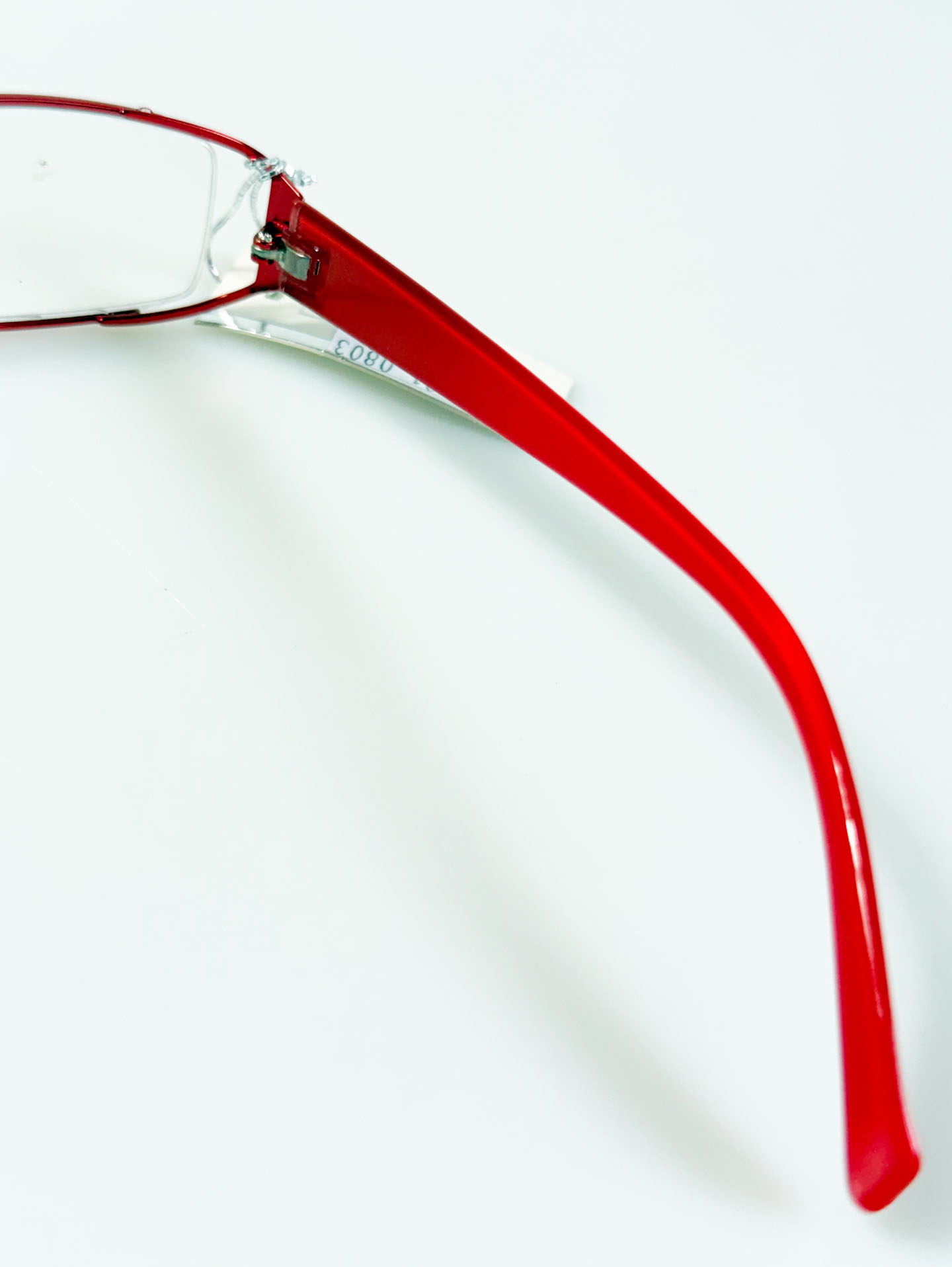 LUXURY OCCHIALI Red Slim Square Metal Frame Glasses