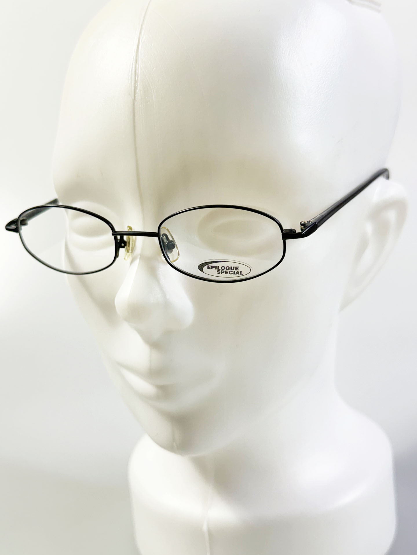 EPILOGUE Black Slim Oval Metal Frame Glasses